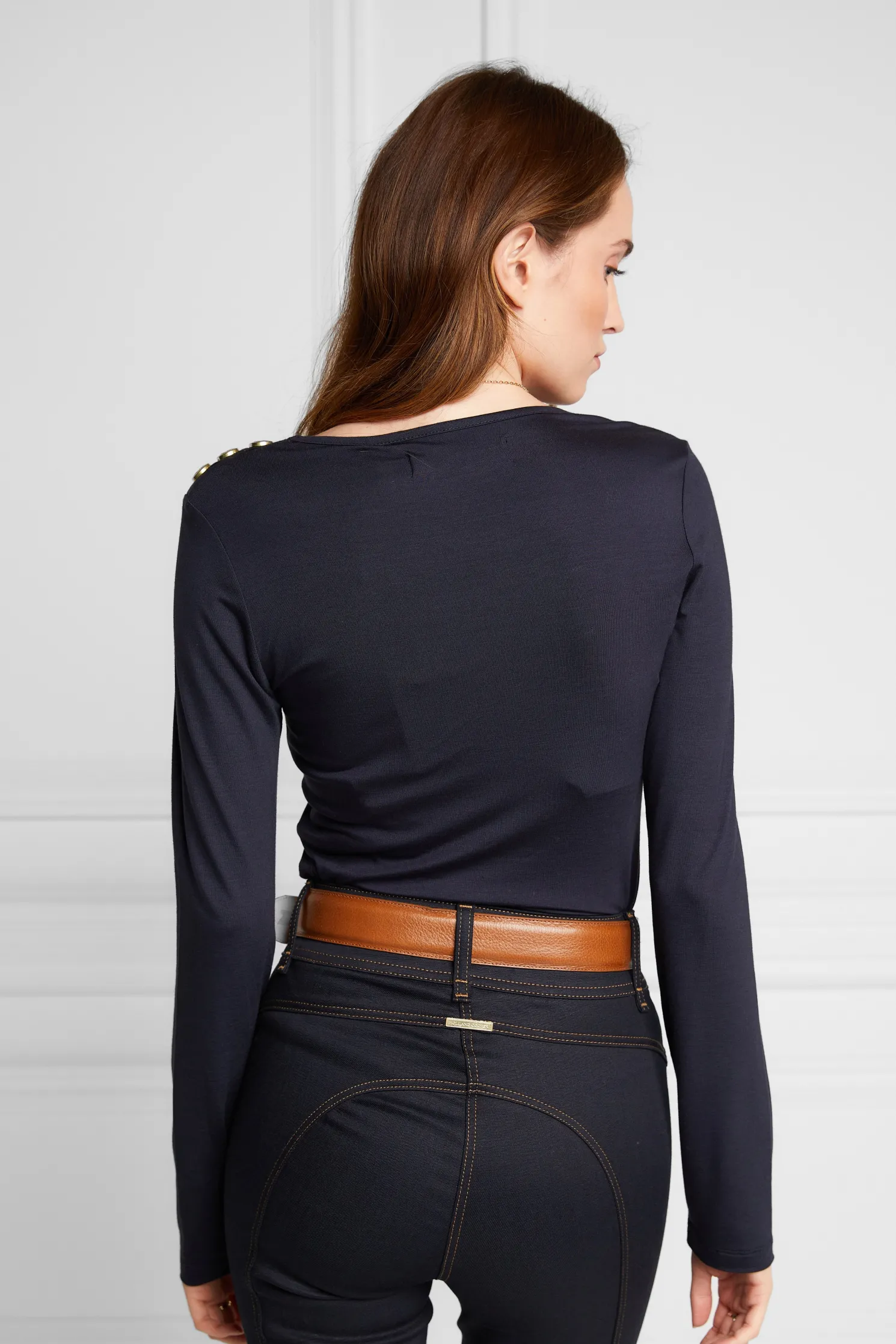 Long Sleeve V-Neck Tee (Ink Navy)