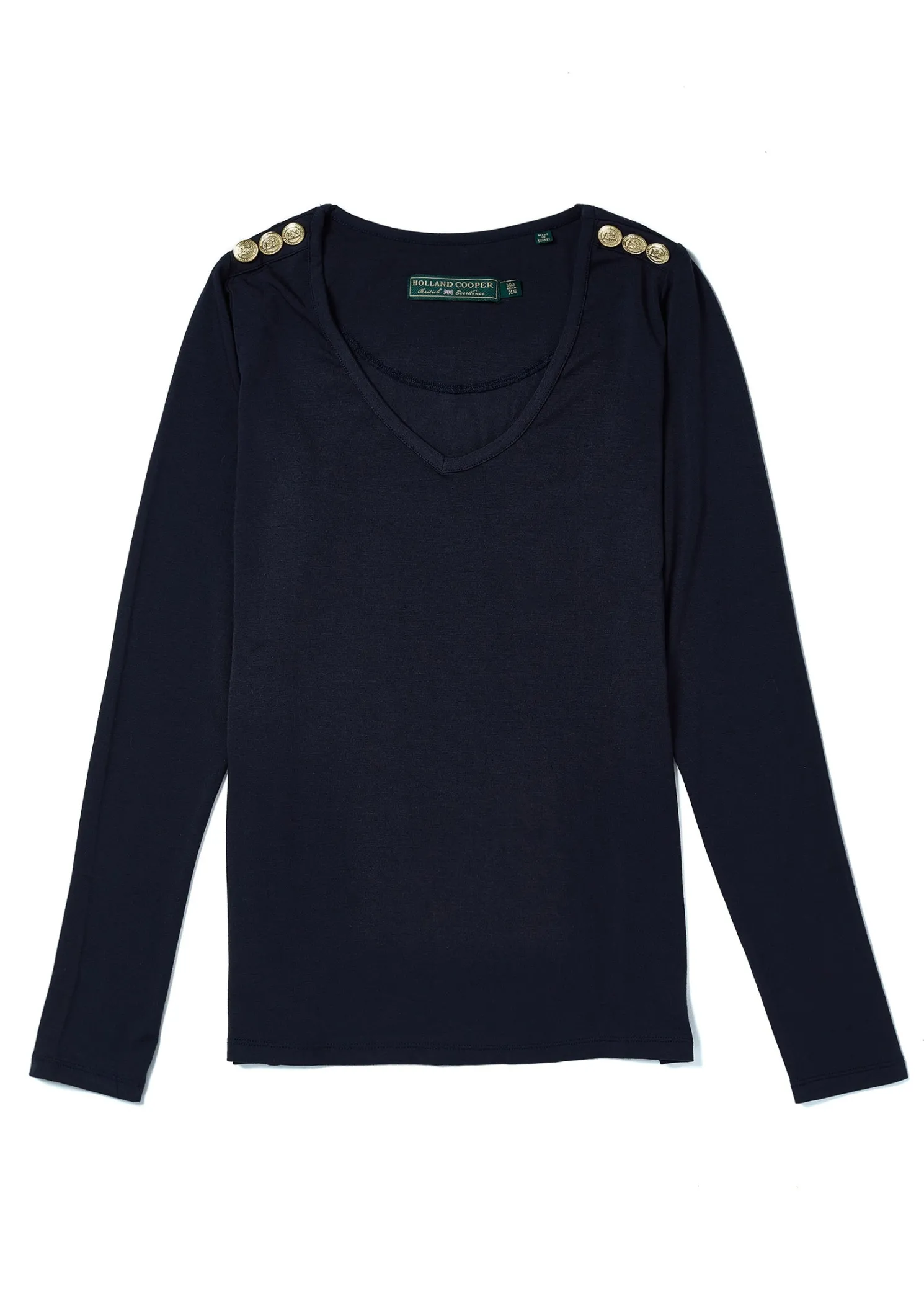 Long Sleeve V-Neck Tee (Ink Navy)