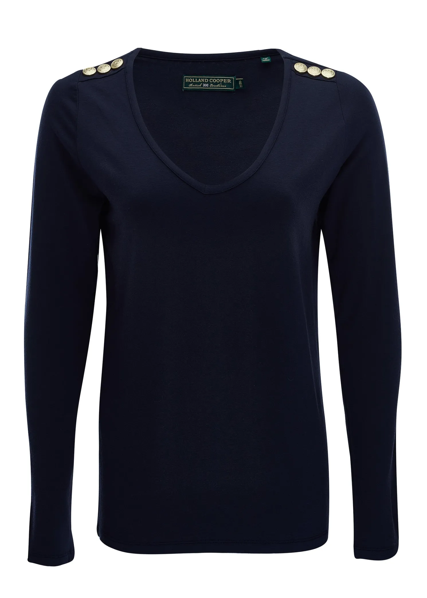 Long Sleeve V-Neck Tee (Ink Navy)