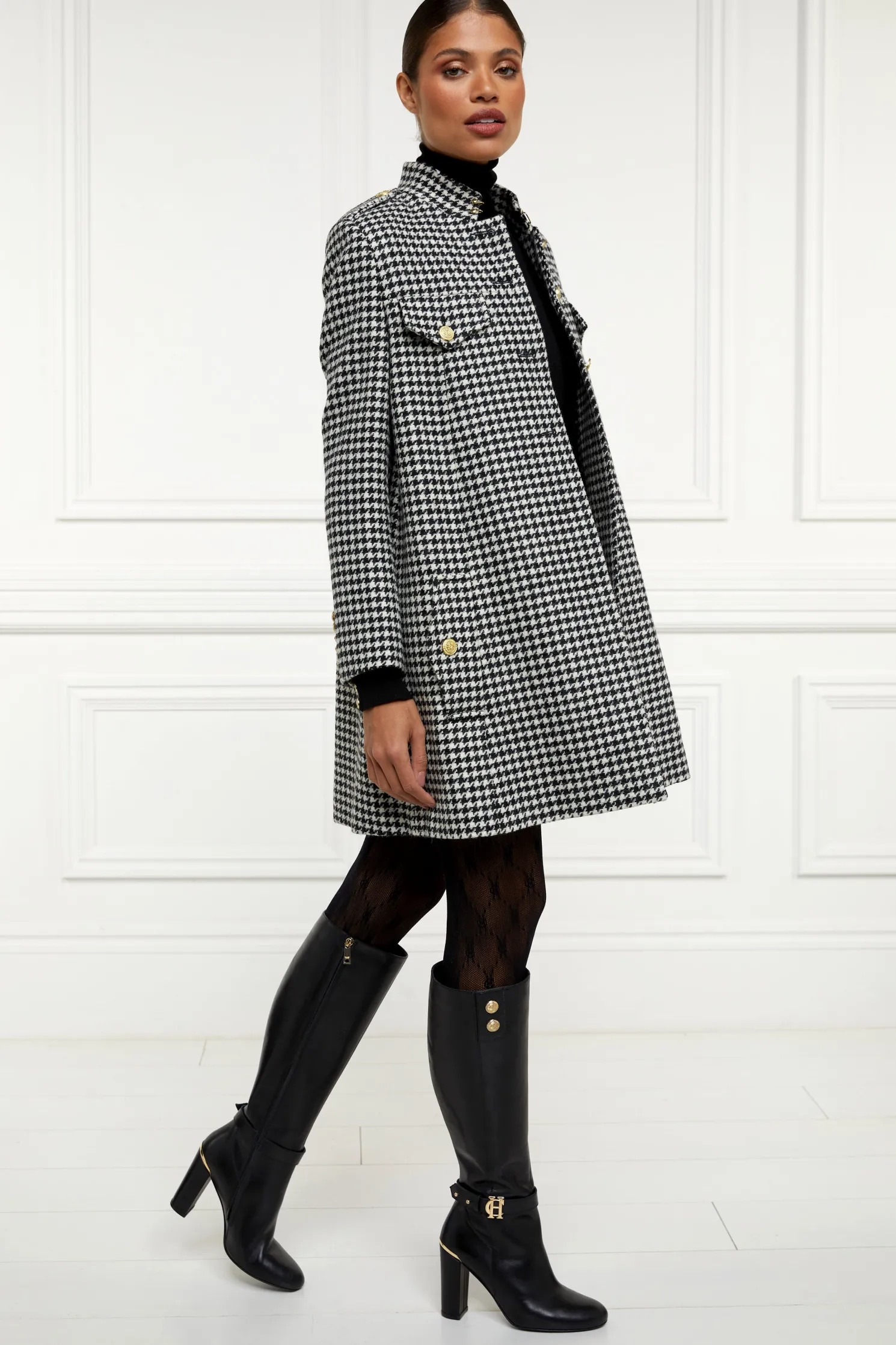 Marlborough Knee Boot (Black Leather)