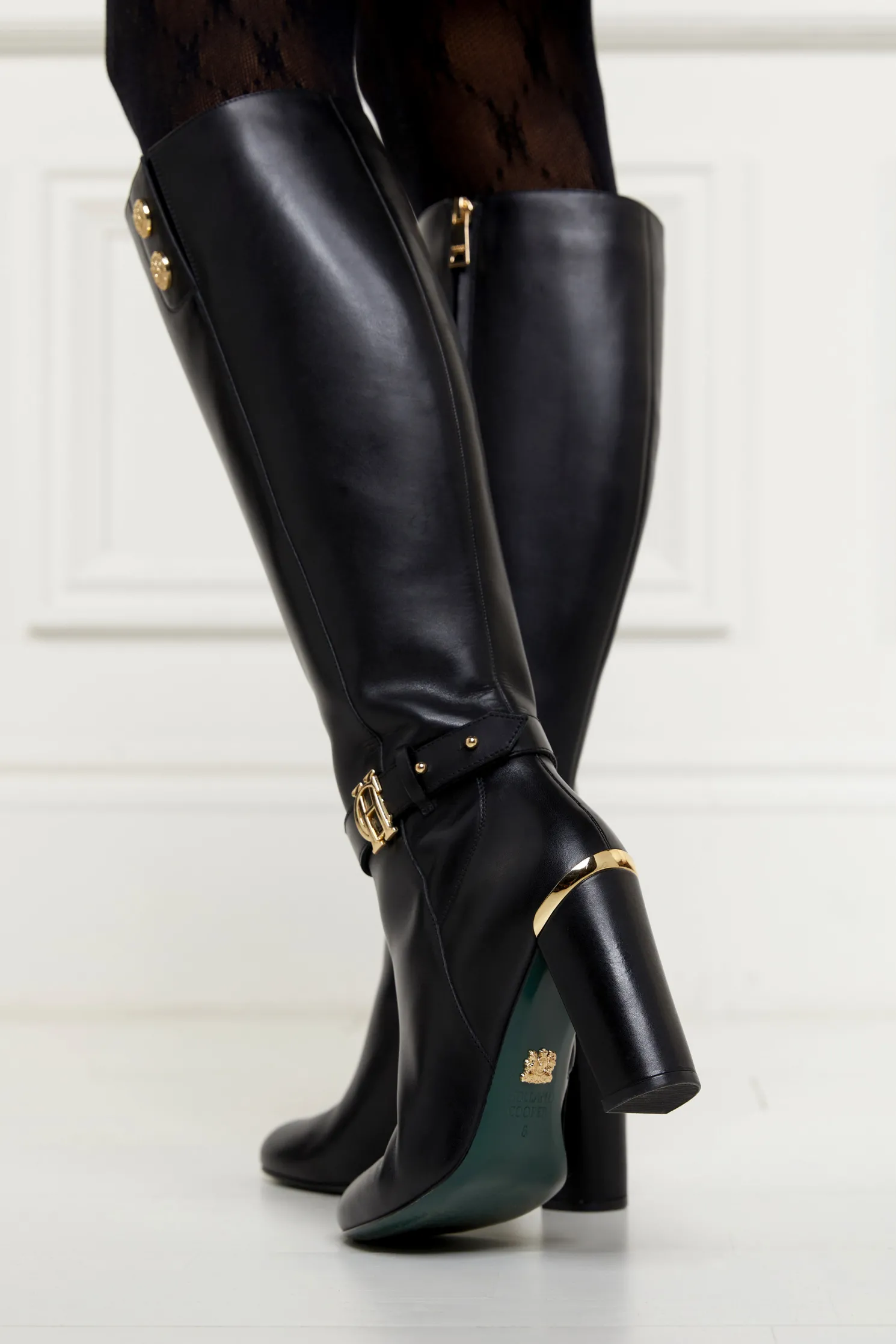 Marlborough Knee Boot (Black Leather)