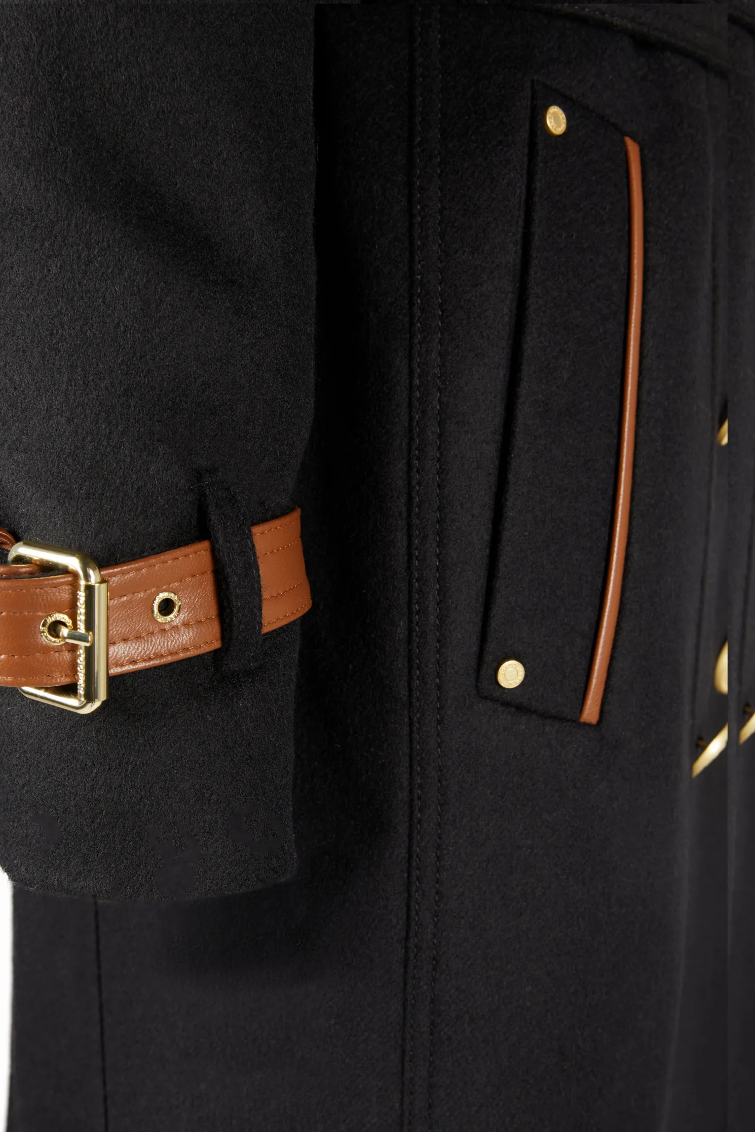 Marlborough Trench Coat (Soft Black Tan)