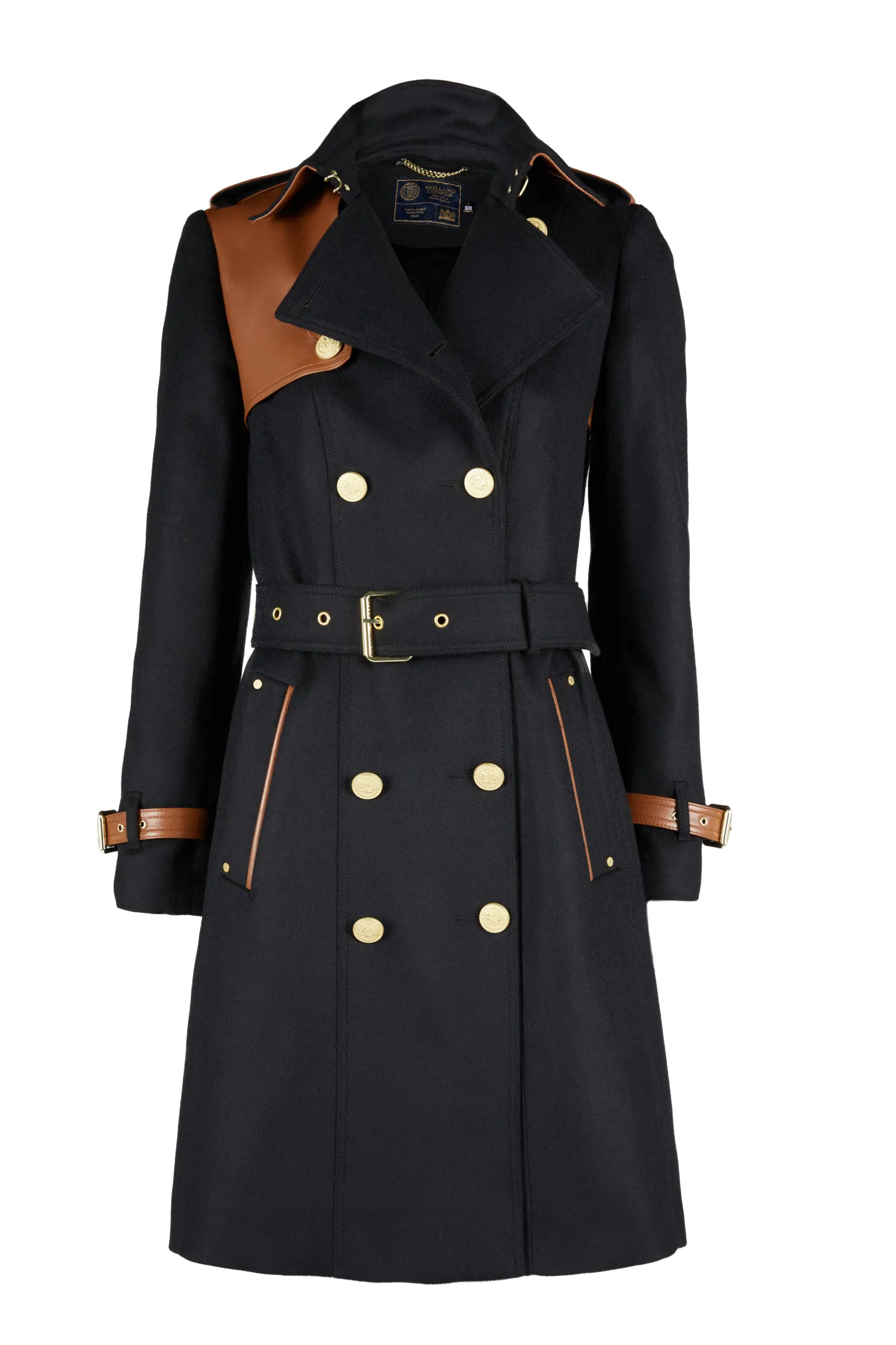 Marlborough Trench Coat (Soft Black Tan)