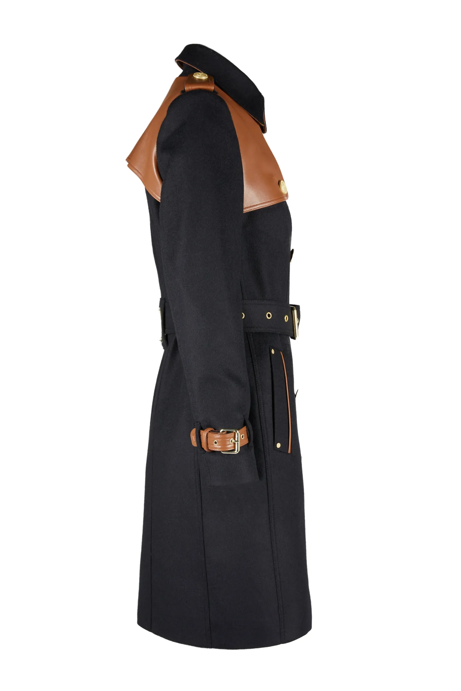 Marlborough Trench Coat (Soft Black Tan)