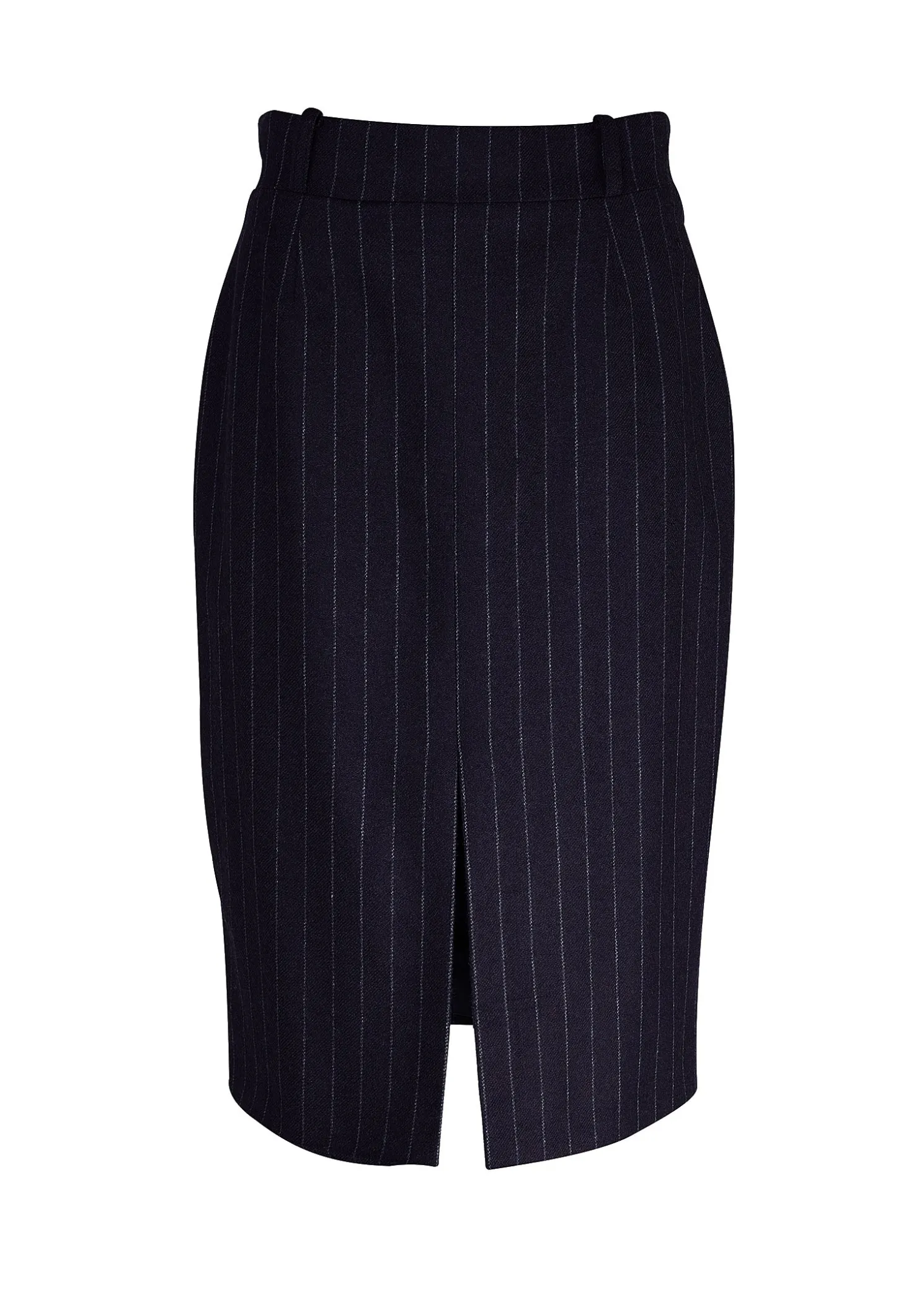 Mayfair Pencil Skirt (Navy Chalk Pinstripe)