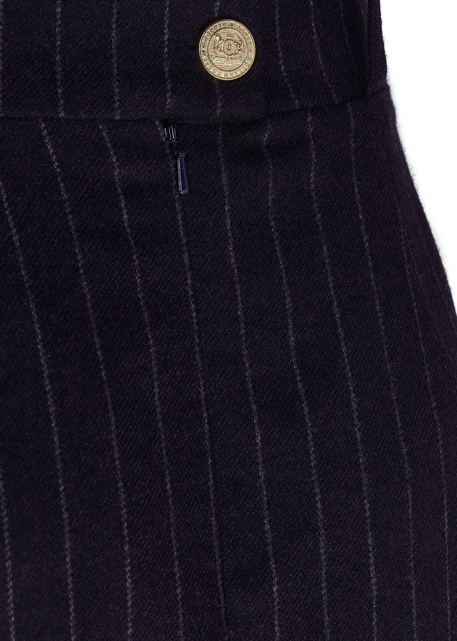 Mayfair Pencil Skirt (Navy Chalk Pinstripe)