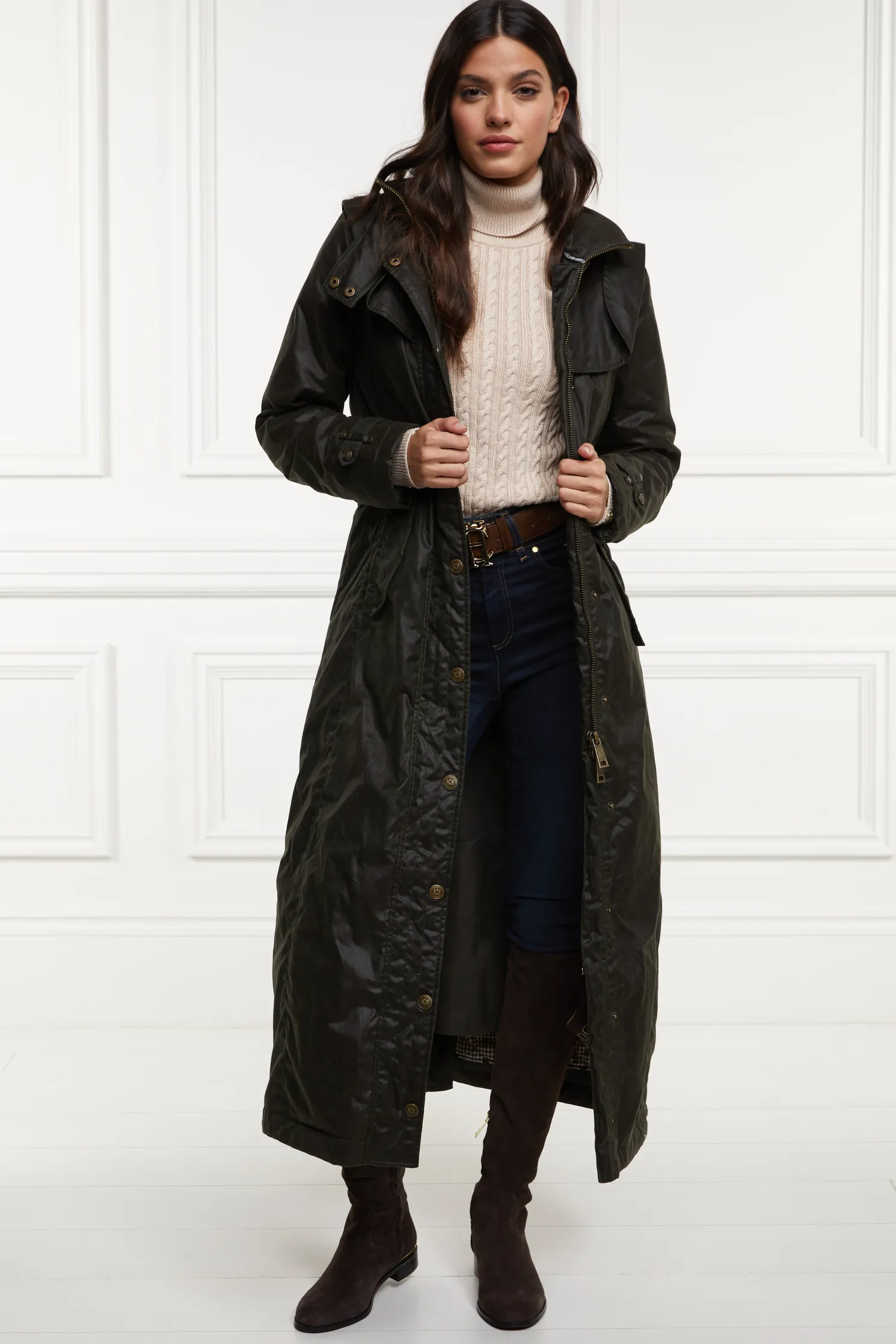 Merissa Wax Stockman Coat (Dark Olive)