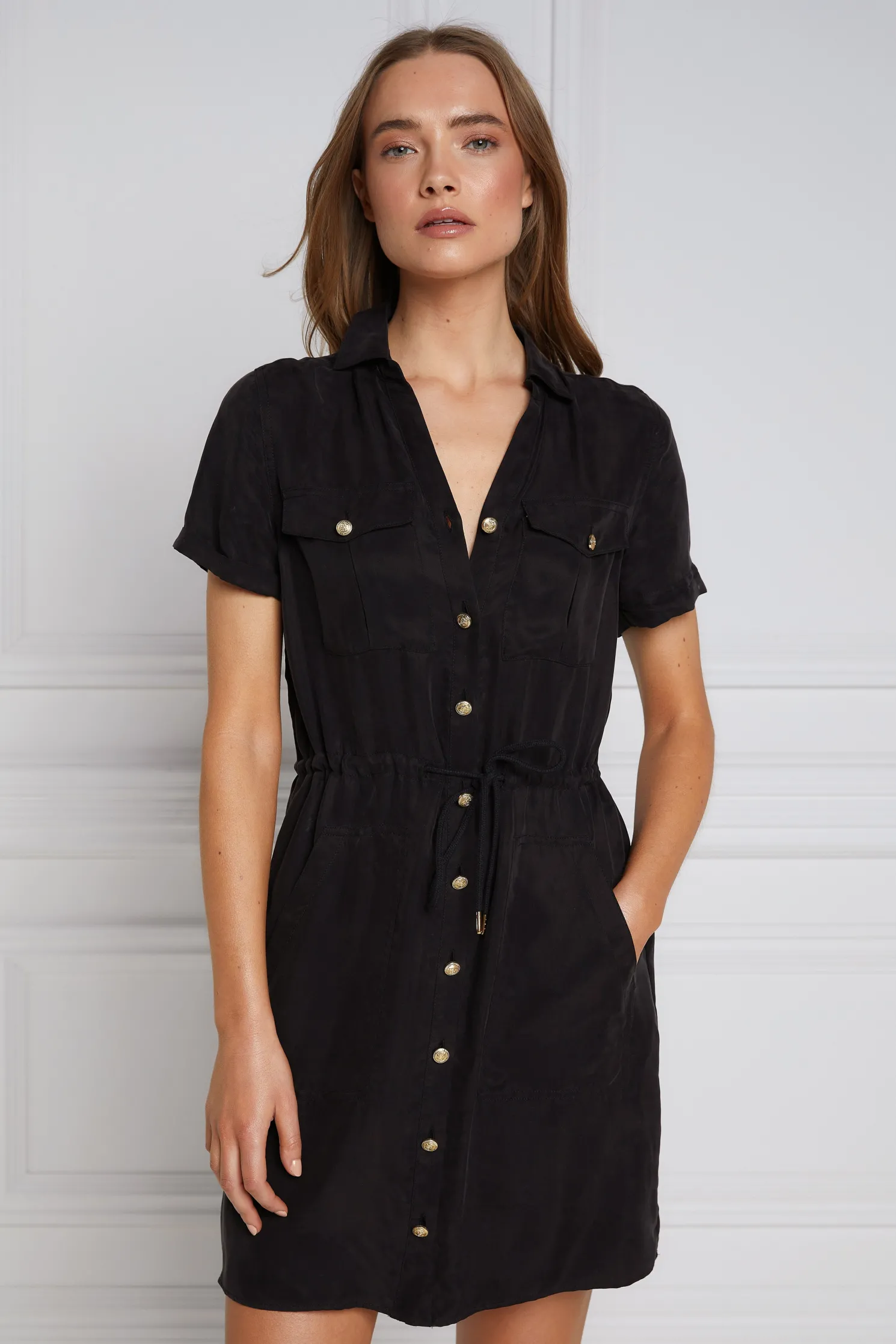 Military Shirt Dress (Black)