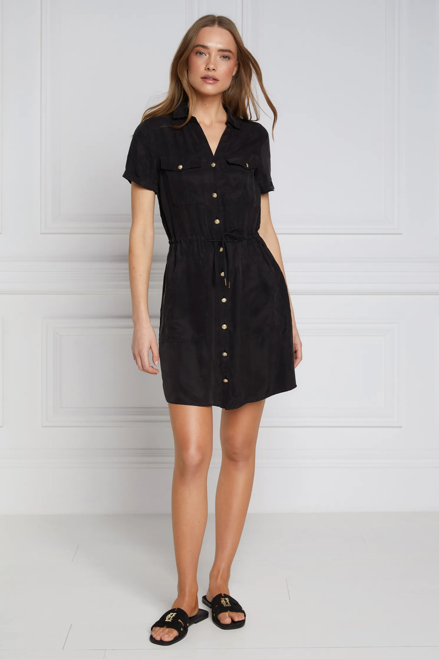 Military Shirt Dress (Black)