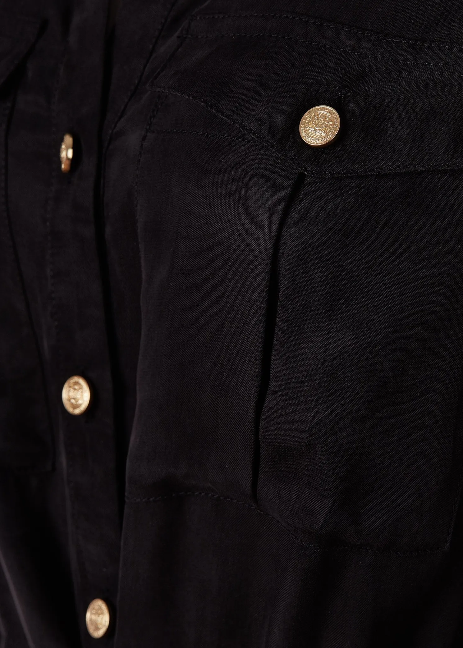 Military Shirt Dress (Black)