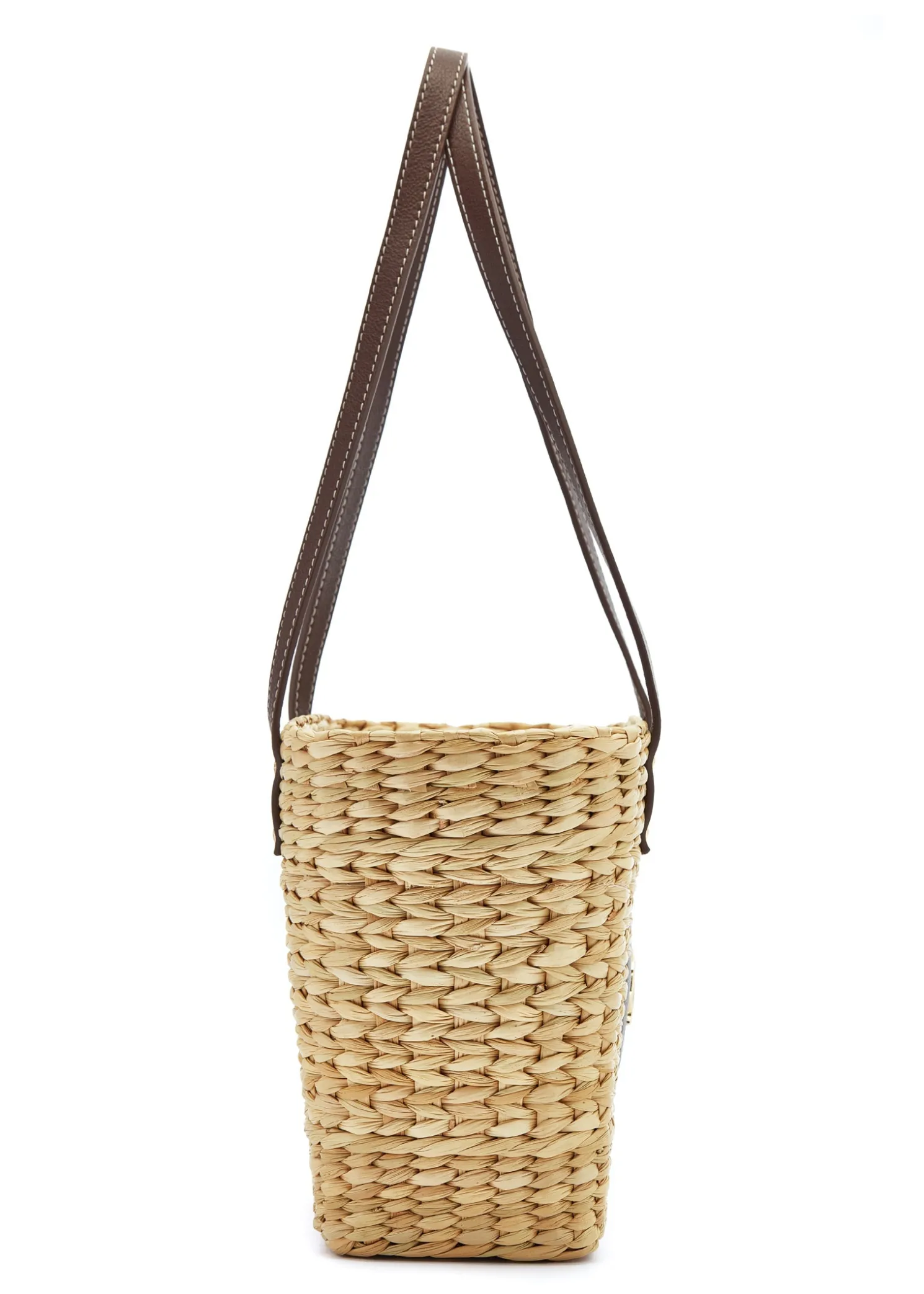 Mini Paloma Straw Tote (Chocolate)