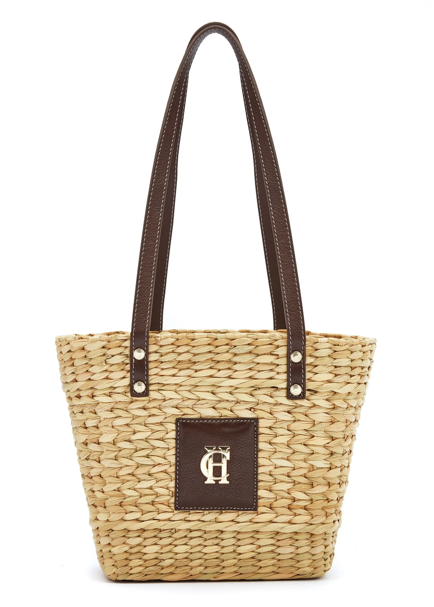 Mini Paloma Straw Tote (Chocolate)