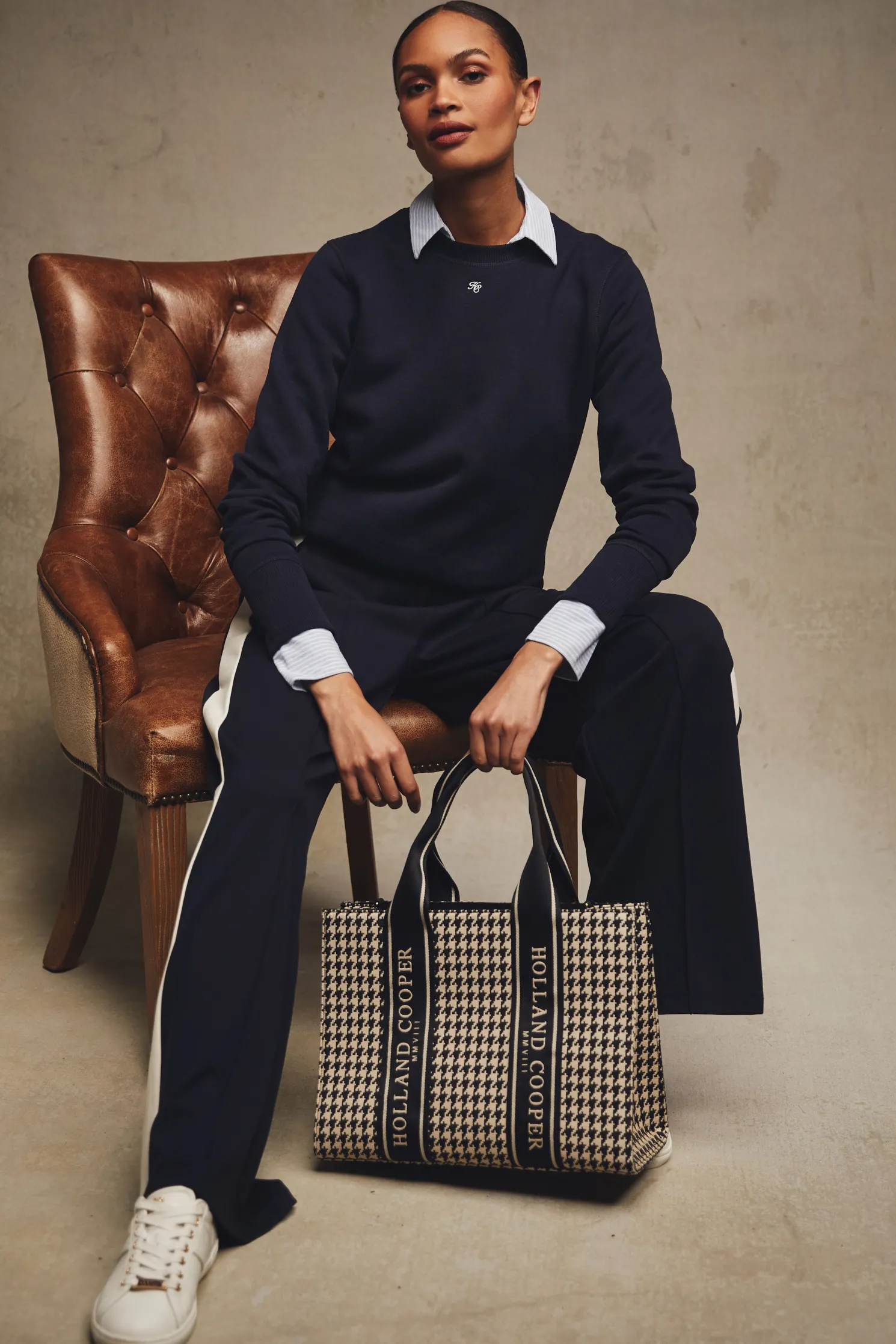 Monogram Crew Neck Sweat (Ink Navy)