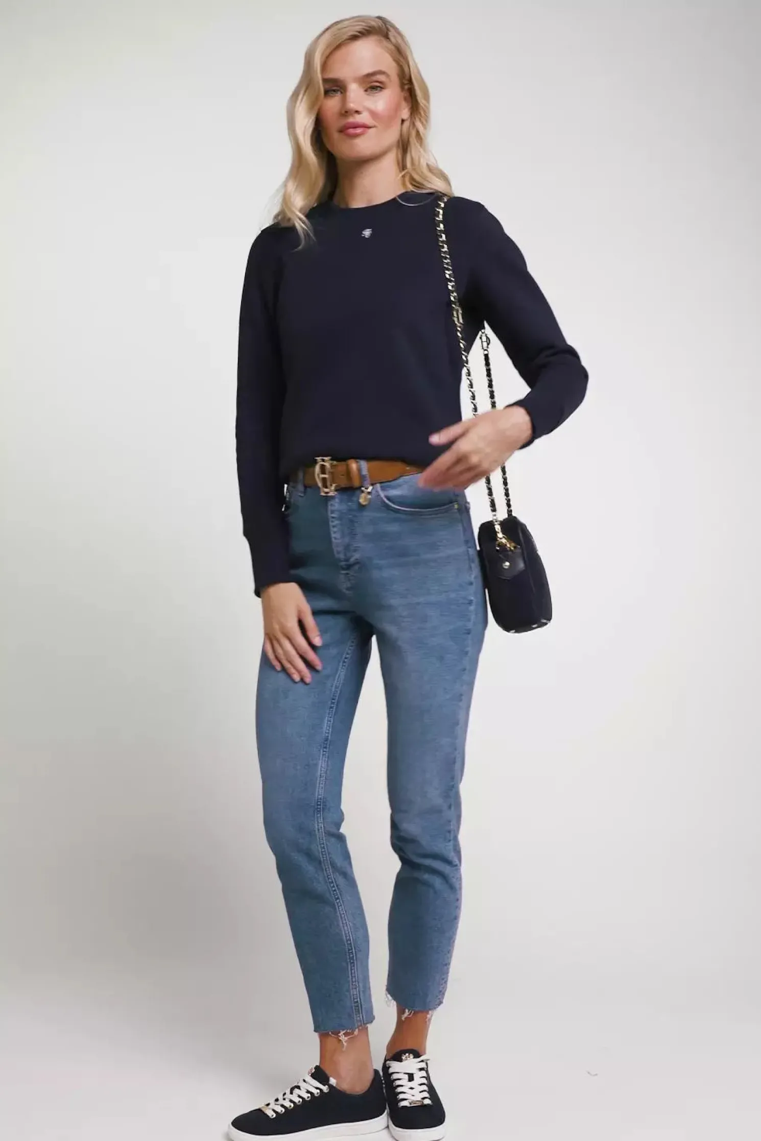 Monogram Crew Neck Sweat (Ink Navy)