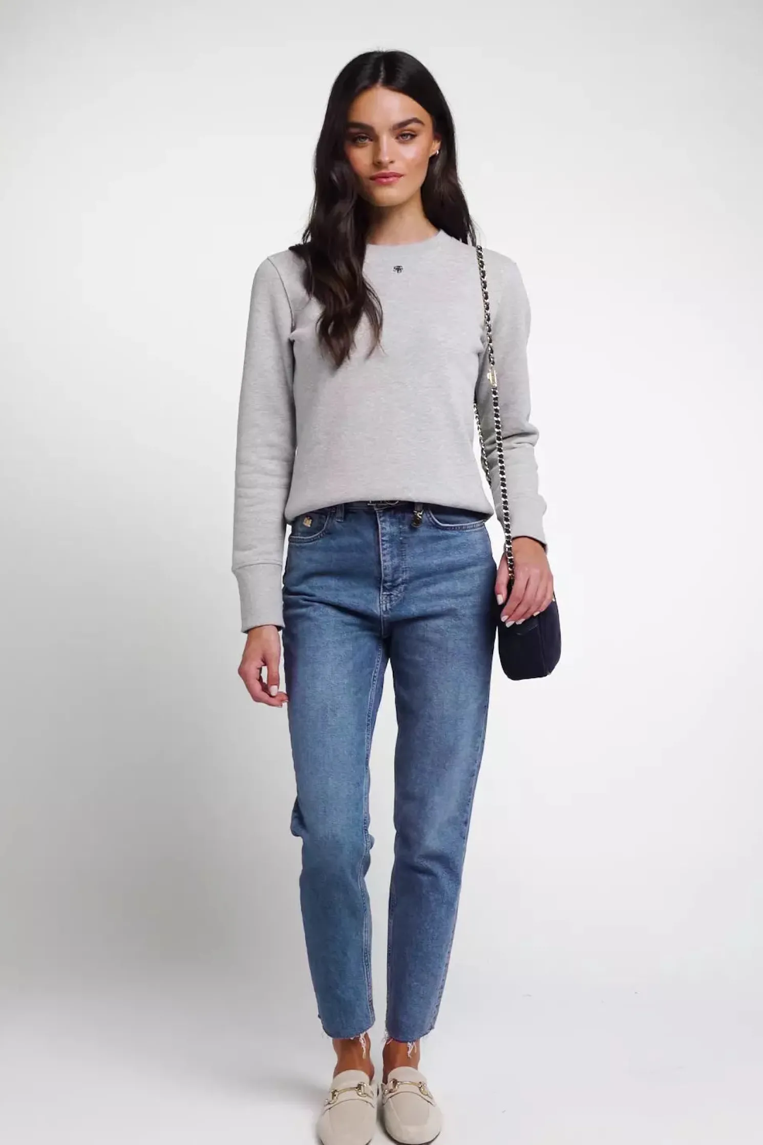 Monogram Crew Neck Sweat (Grit Marl)