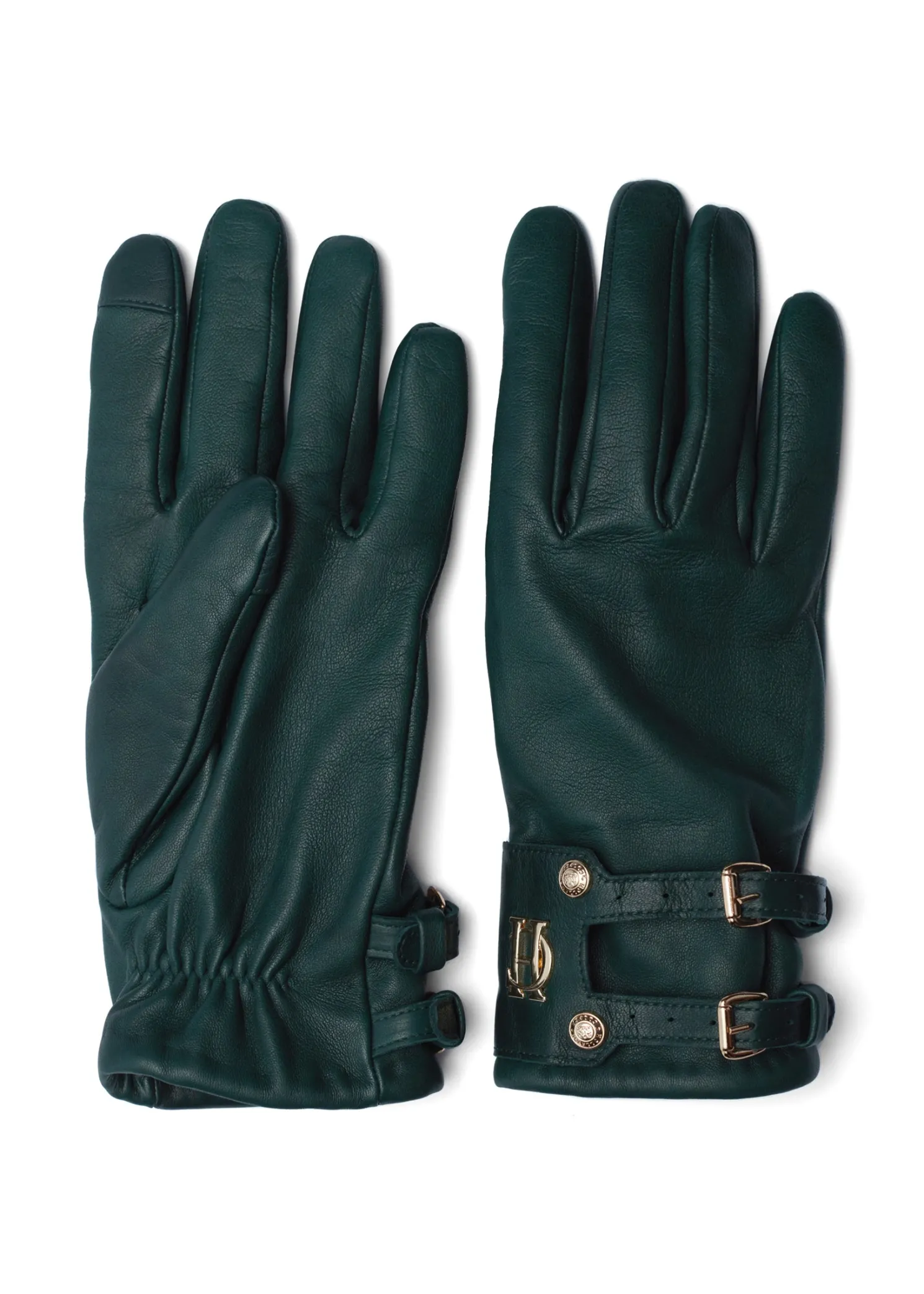 Monogram Leather Gloves (Racing Green)