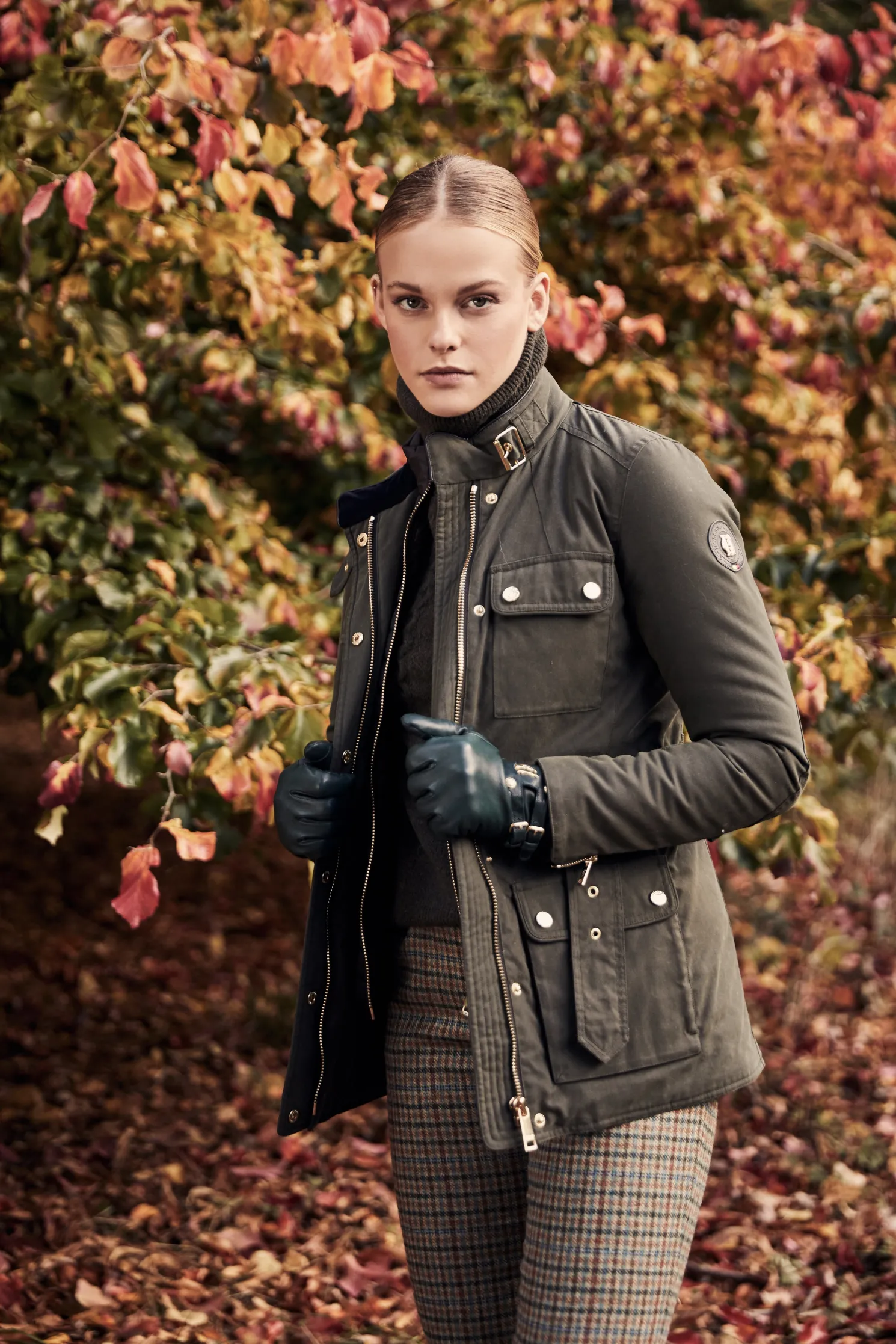 Monogram Leather Gloves (Racing Green)