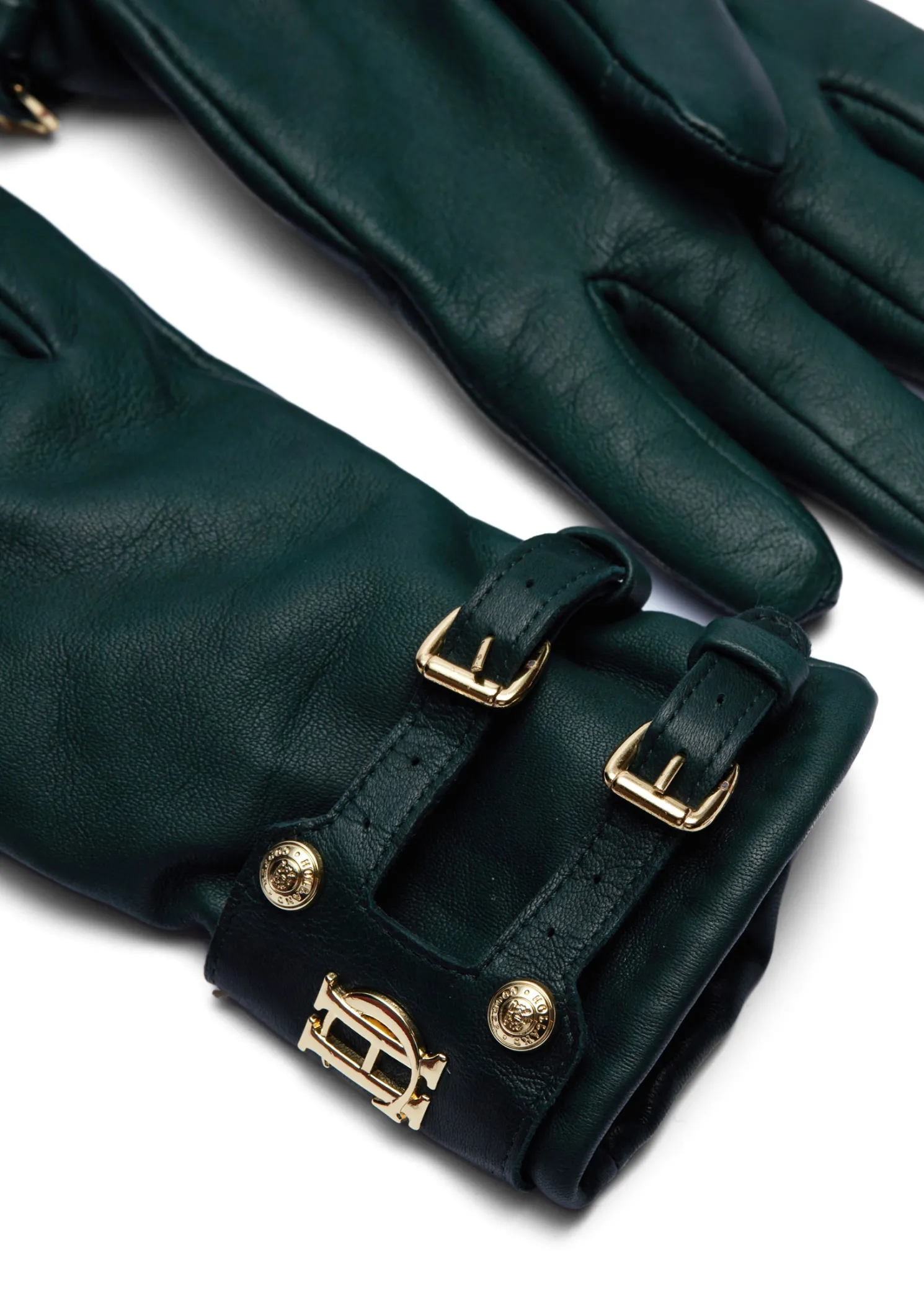Monogram Leather Gloves (Racing Green)