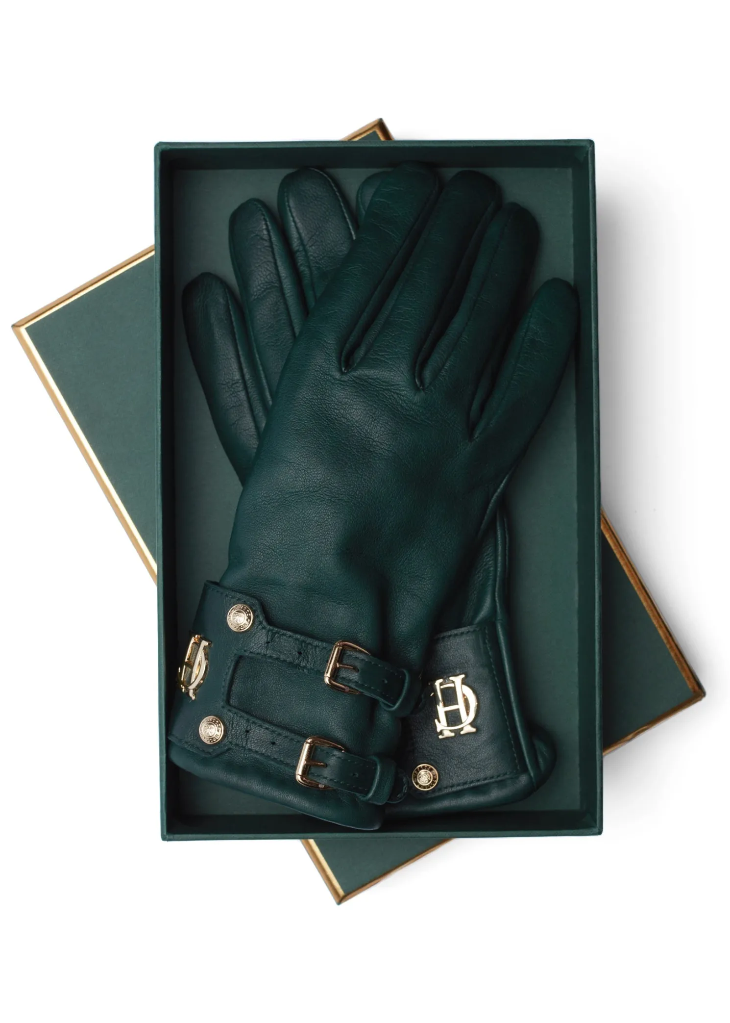 Monogram Leather Gloves (Racing Green)