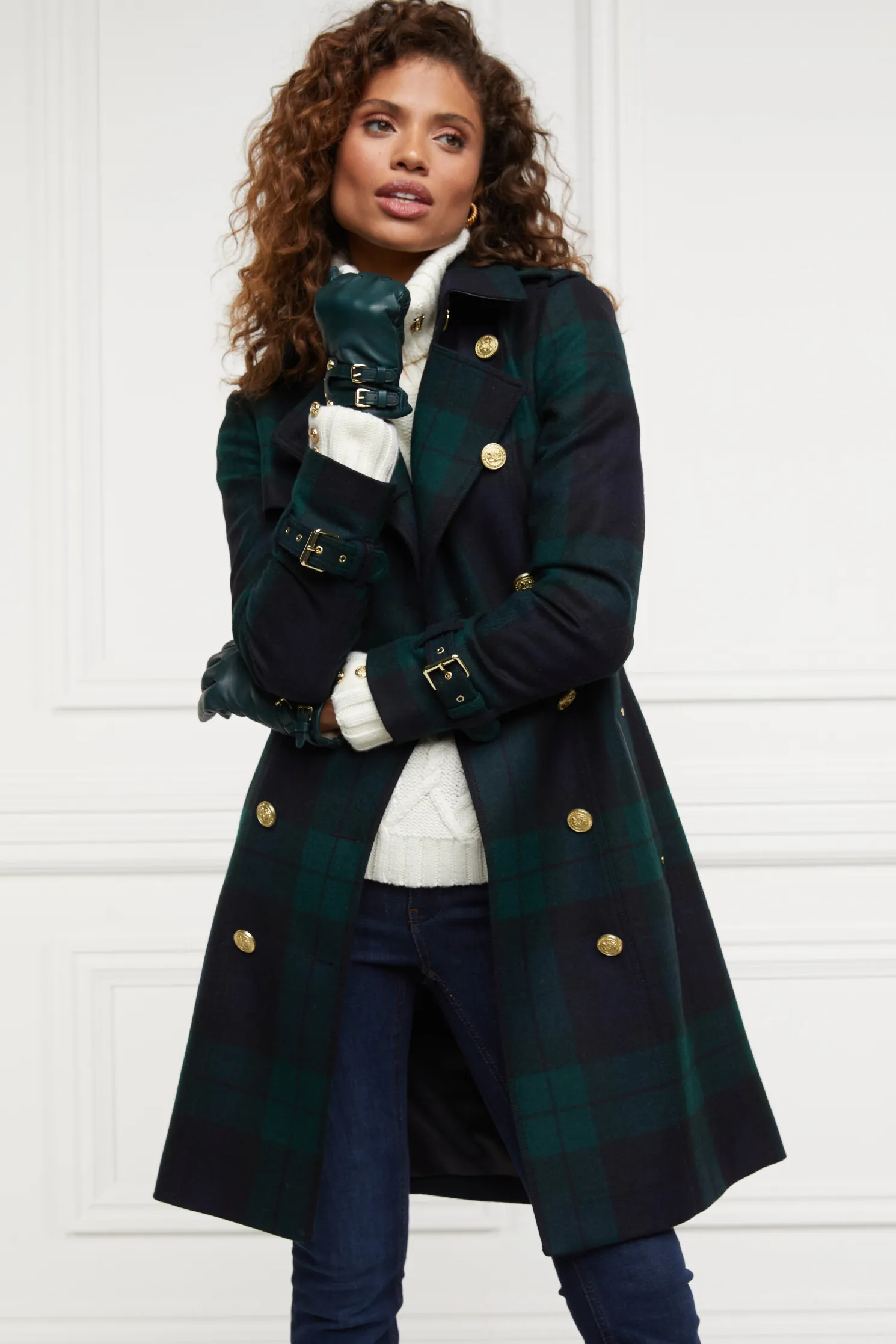 Monogram Leather Gloves (Racing Green)