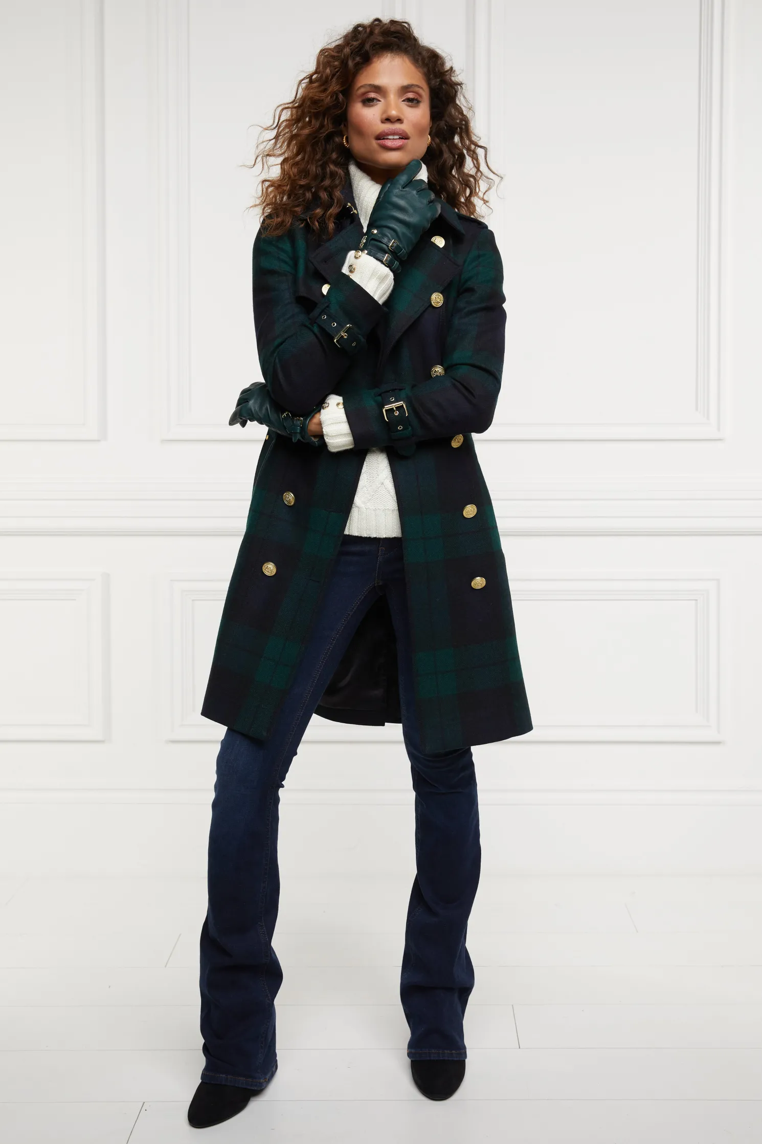 Monogram Leather Gloves (Racing Green)