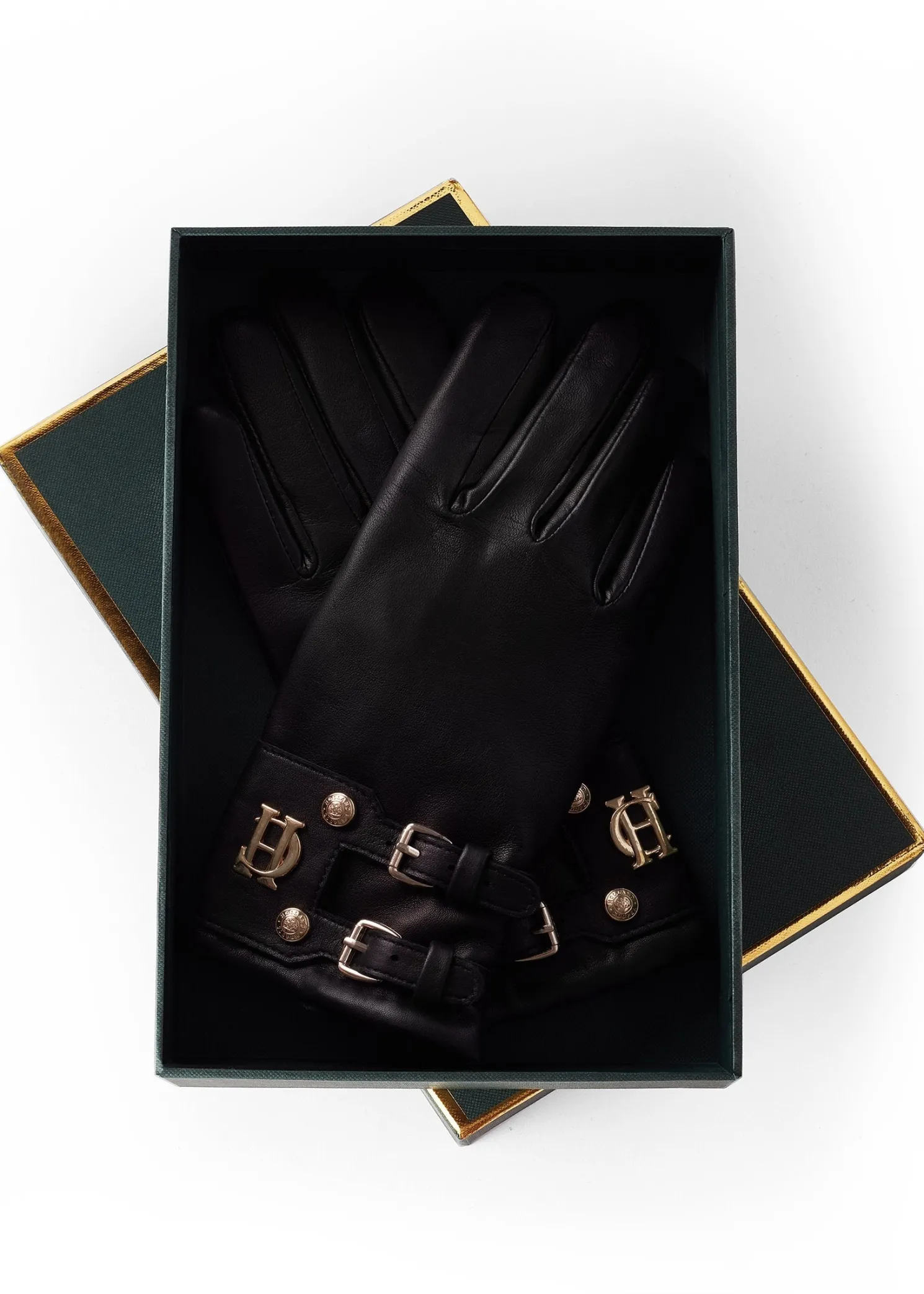 Monogram Leather Gloves (Black)