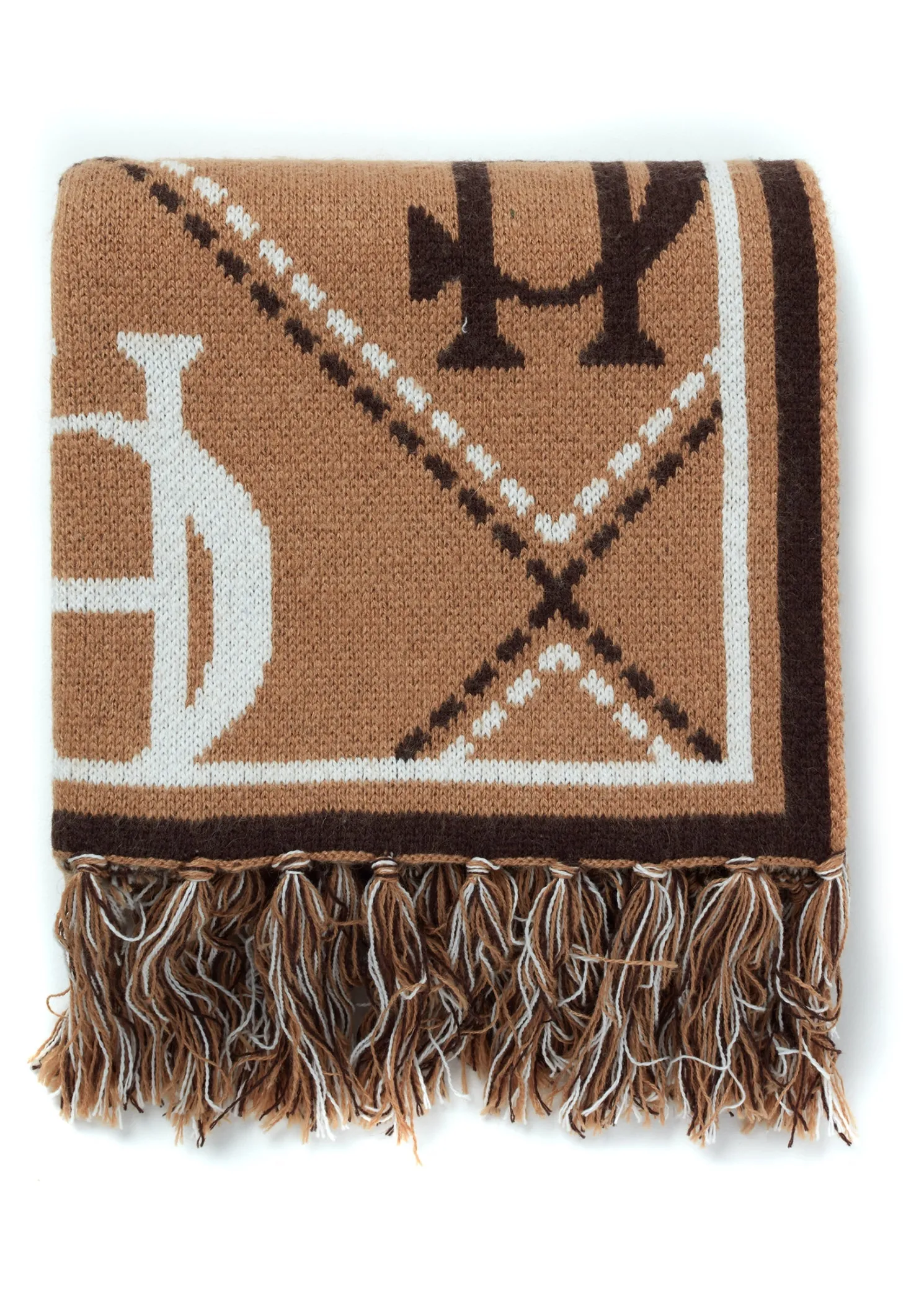 Monogram Scarf (Camel)