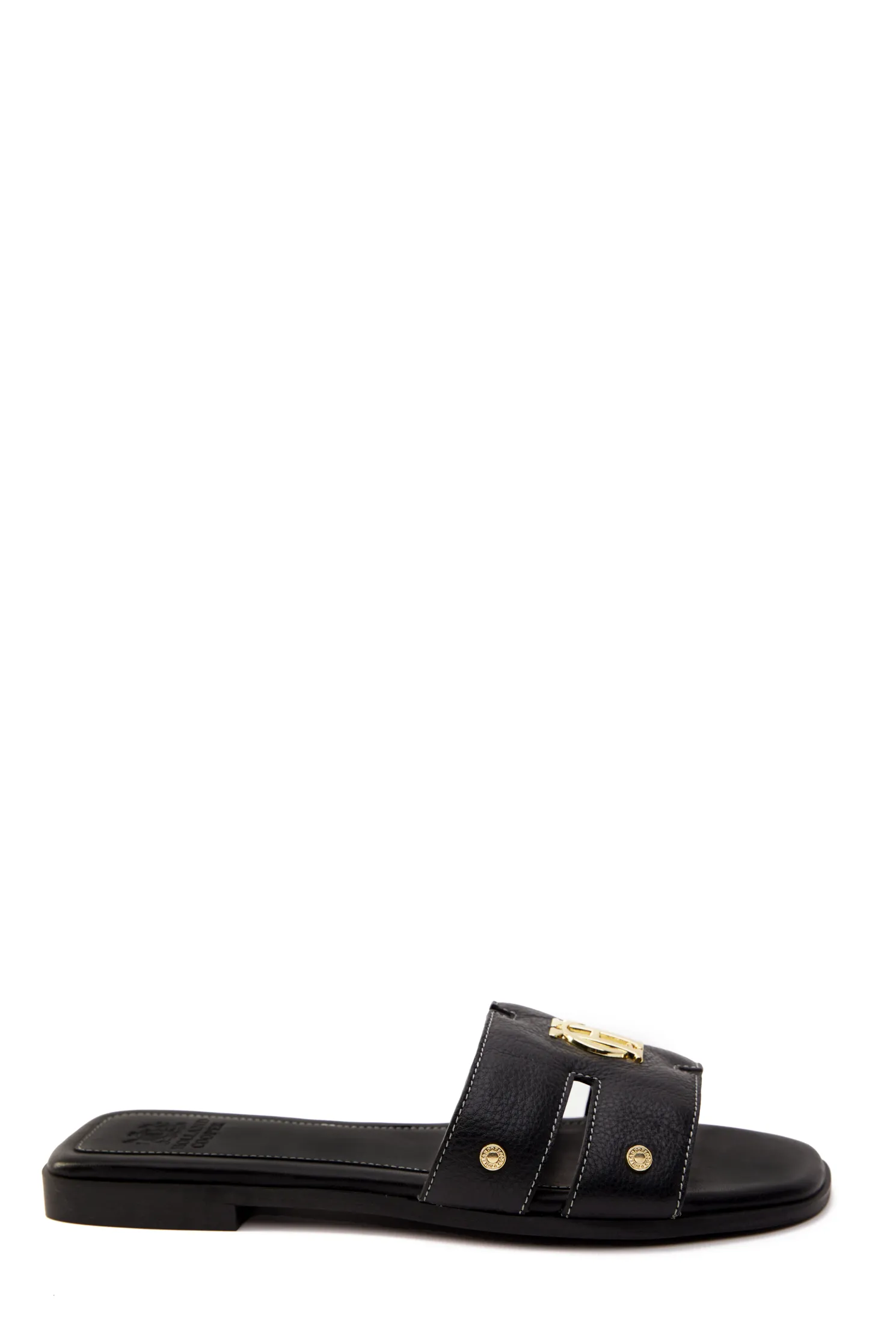 Monogram Slides (Black Leather)
