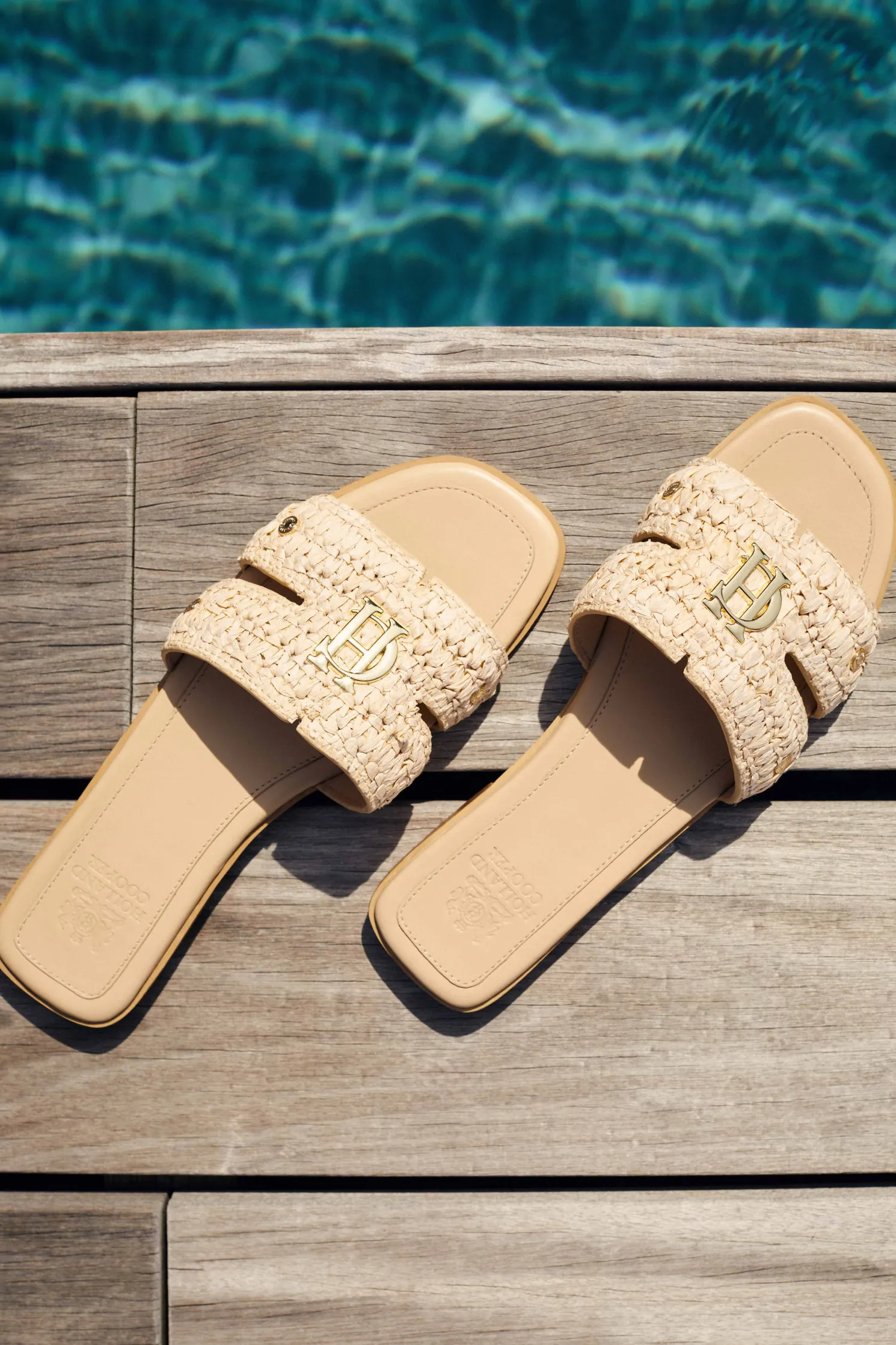 Monogram Slides (Natural Straw)