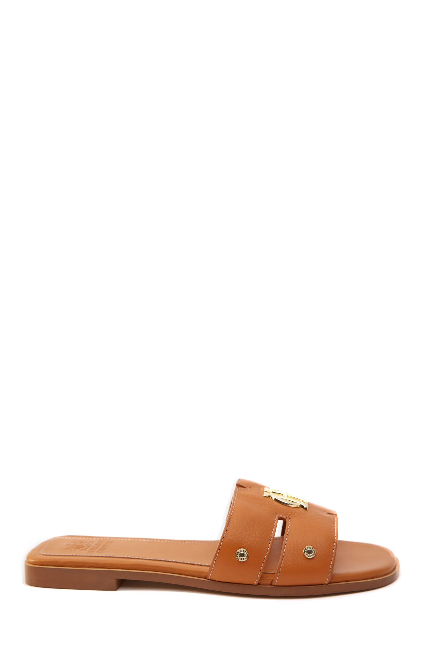 Monogram Slides (Tan Leather)