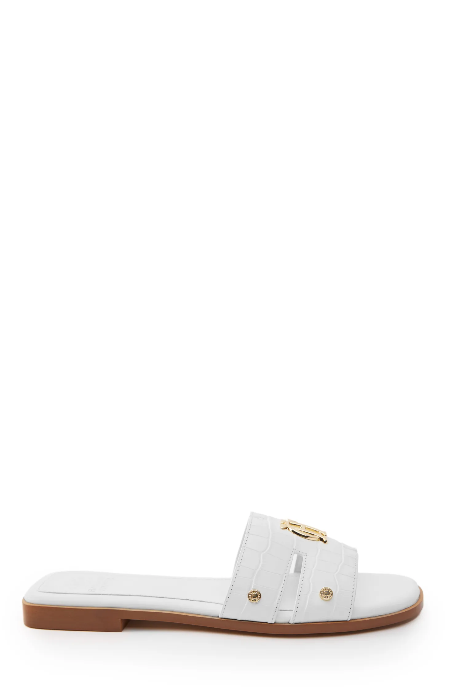 Monogram Slides (White Croc)