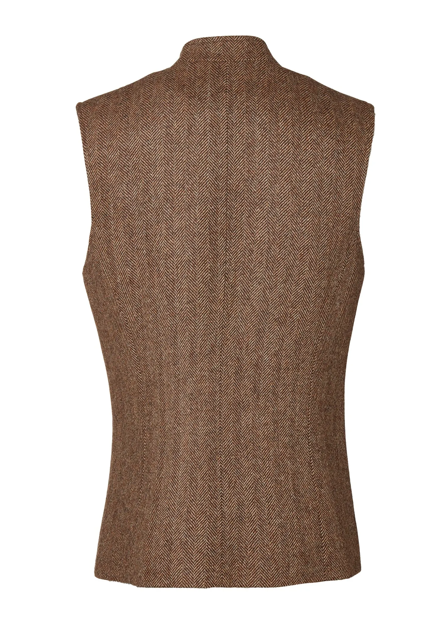 Nehru Gilet (Large Scale Brown Herringbone)
