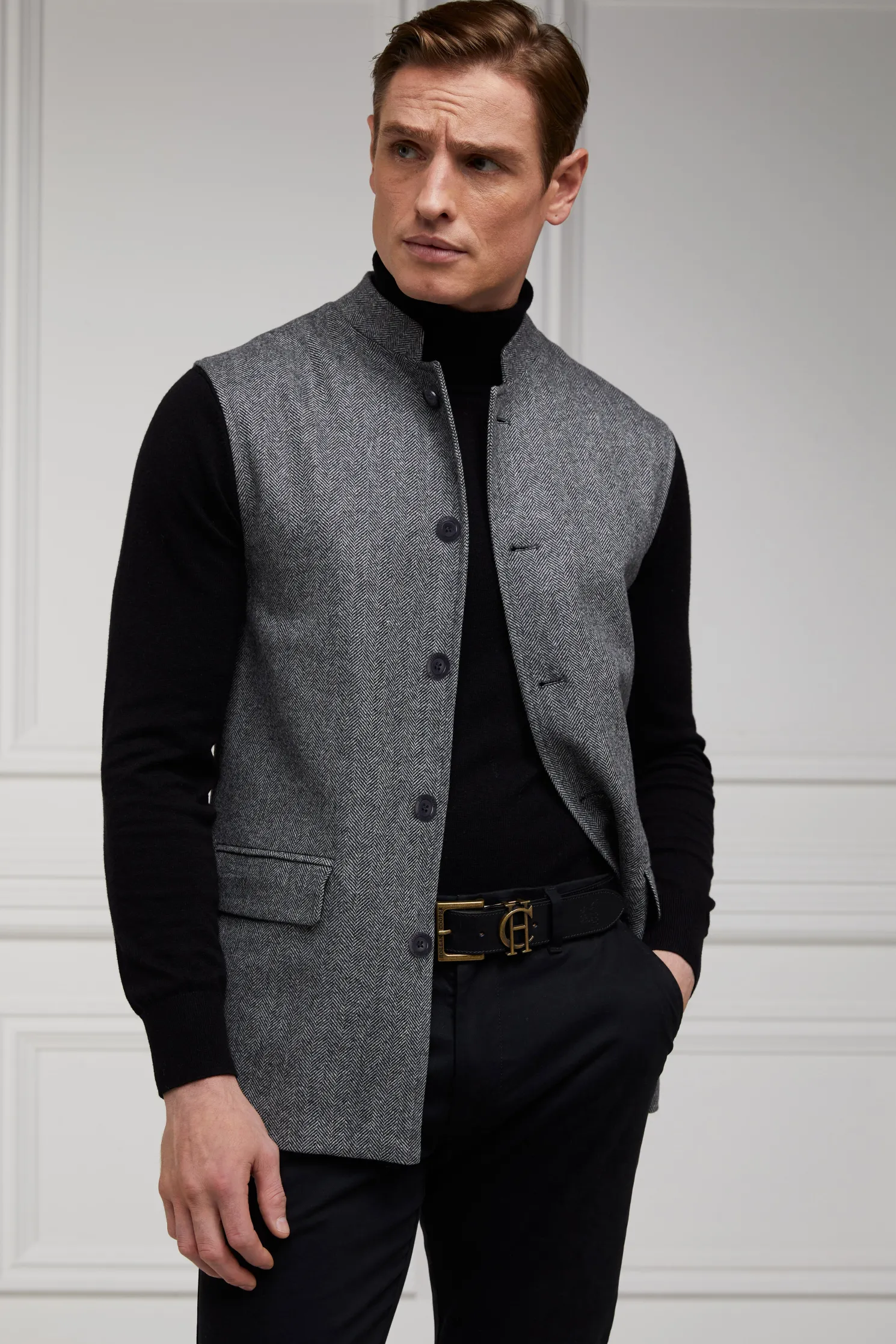 Nehru Gilet (Mono Herringbone)
