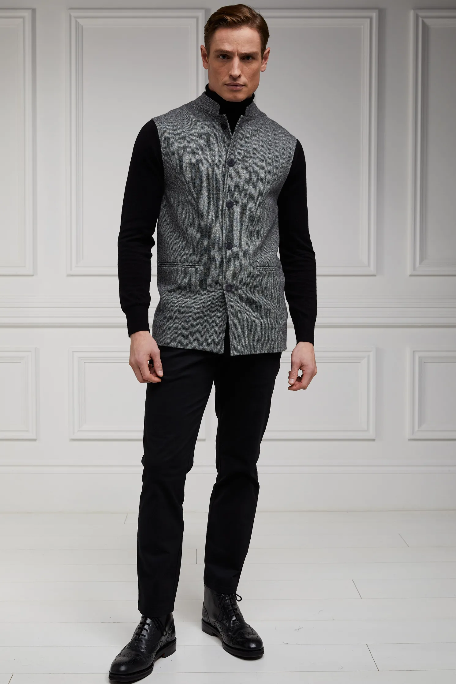 Nehru Gilet (Mono Herringbone)