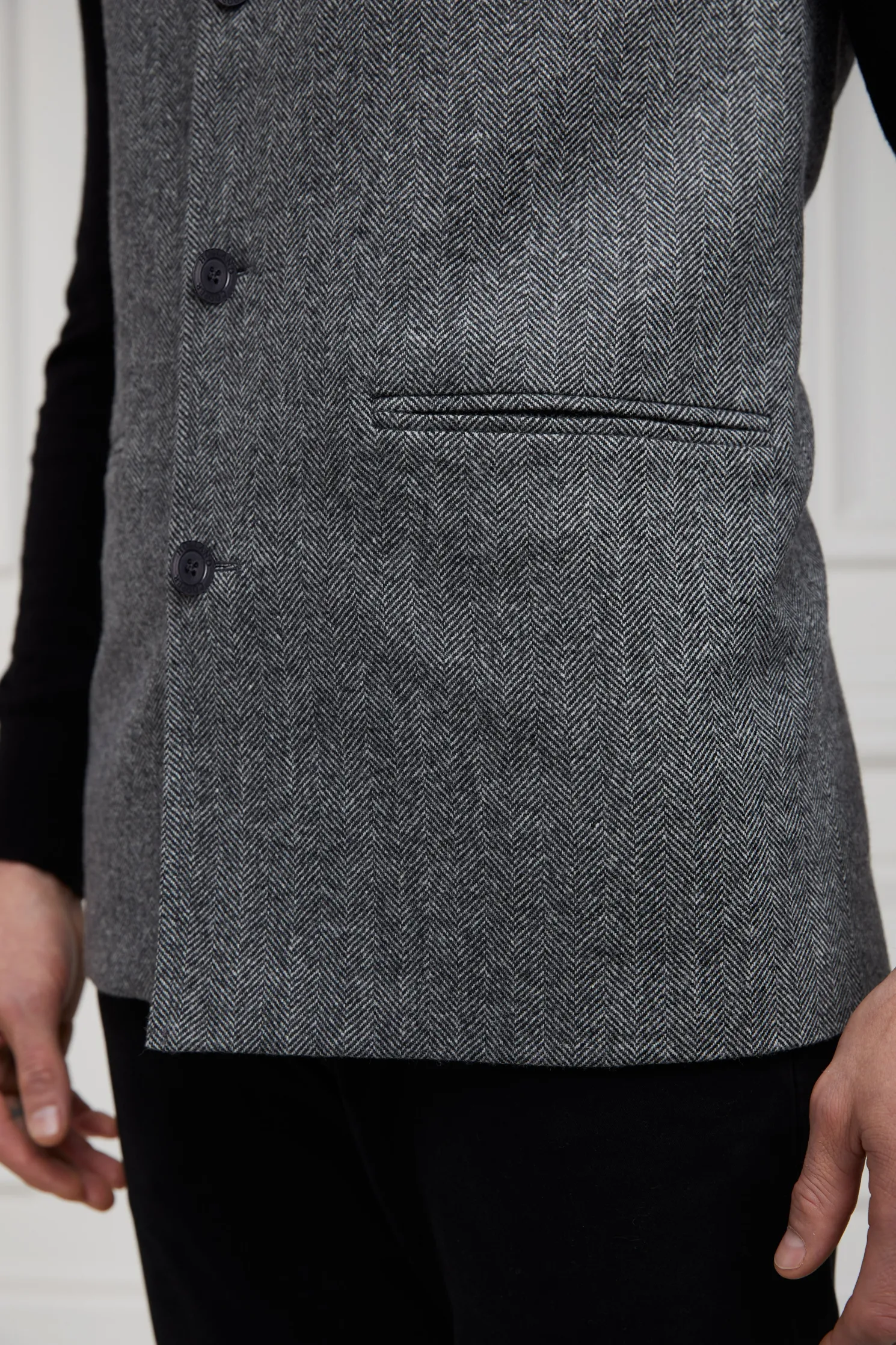 Nehru Gilet (Mono Herringbone)