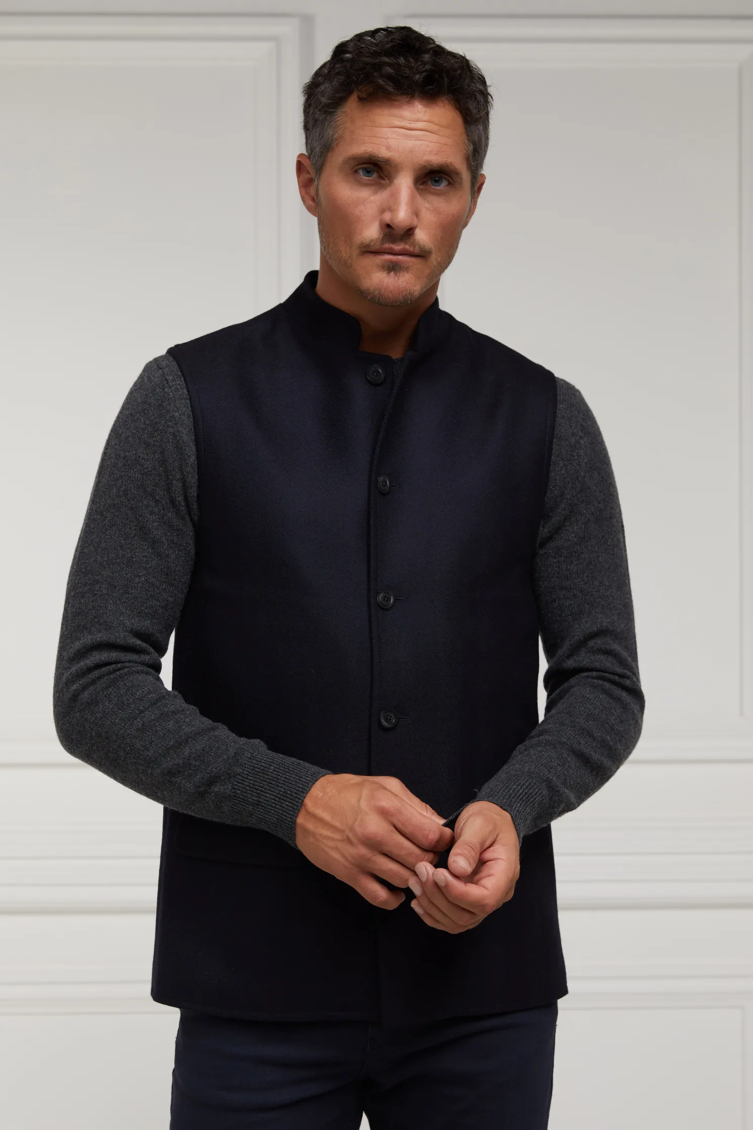 Nehru Gilet (Navy Loxley)