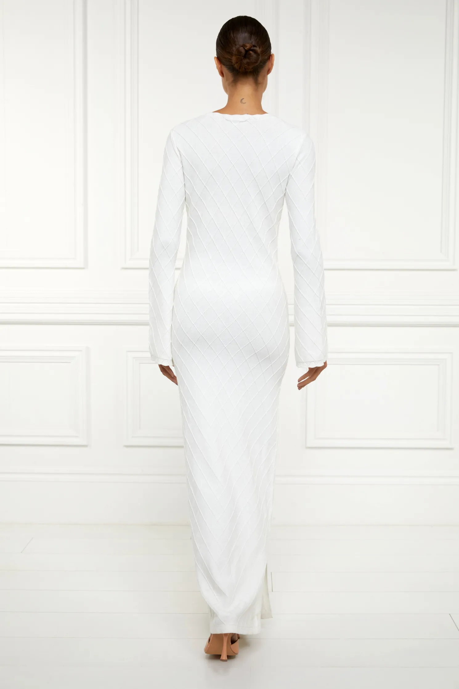 Olive Maxi Dress (White)