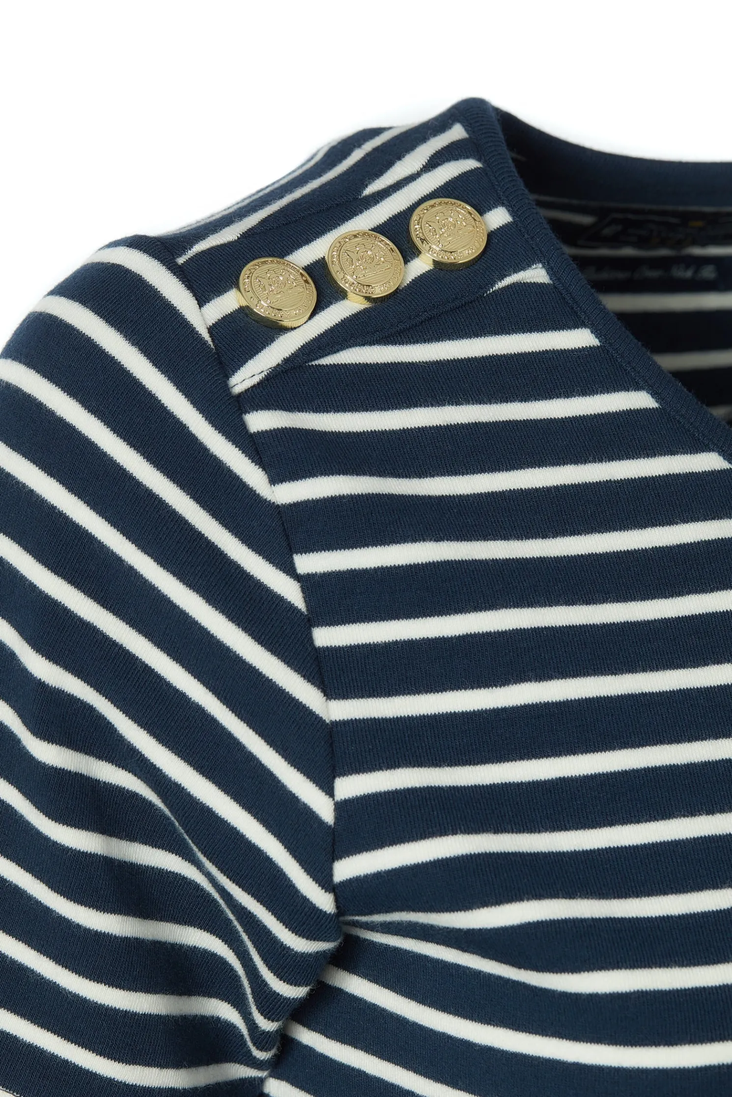 Padstow Crew Neck Tee (Ink Navy Natural Stripe)