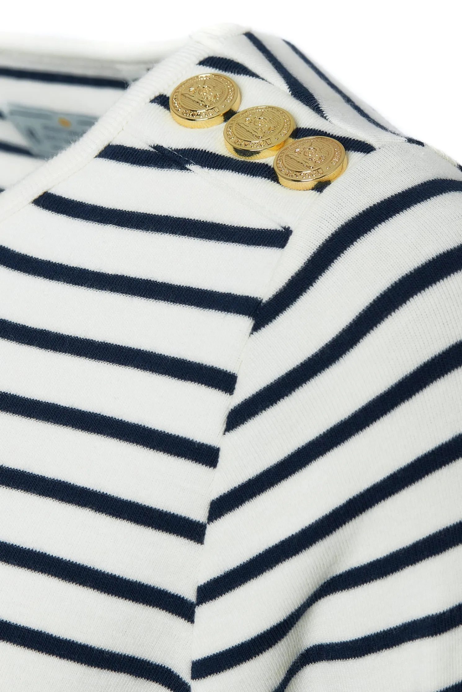 Padstow Long Sleeve Crew Neck Tee (Natural Ink Navy Stripe)