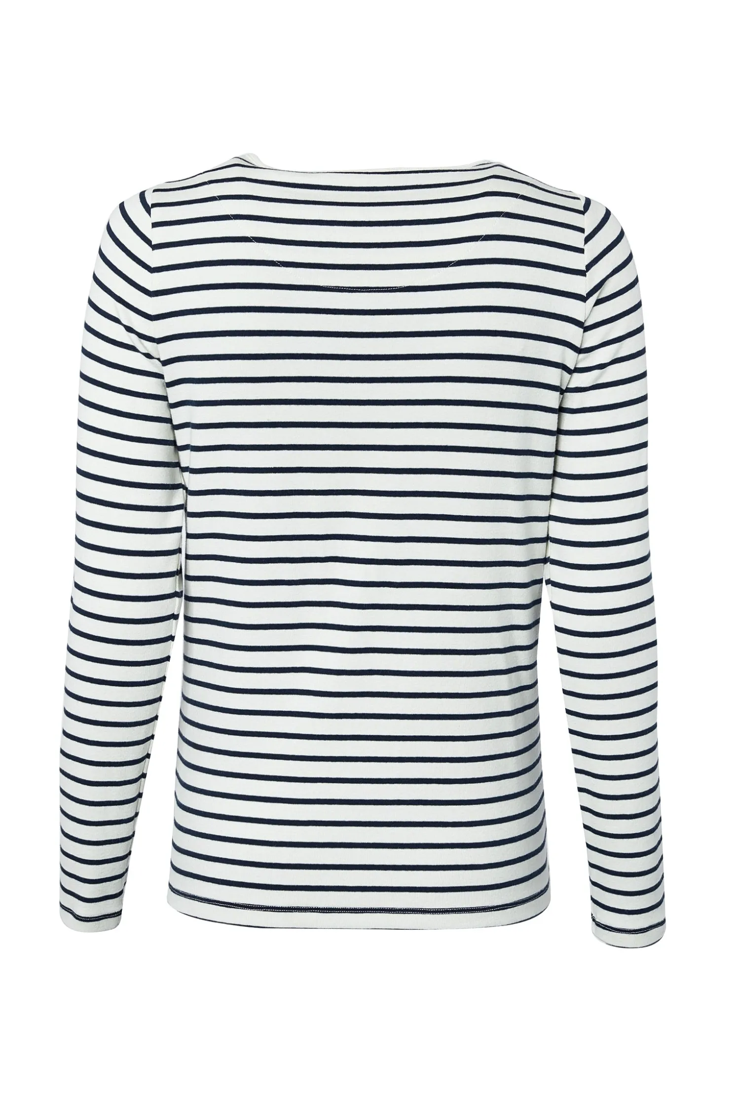 Padstow Long Sleeve Crew Neck Tee (Natural Ink Navy Stripe)