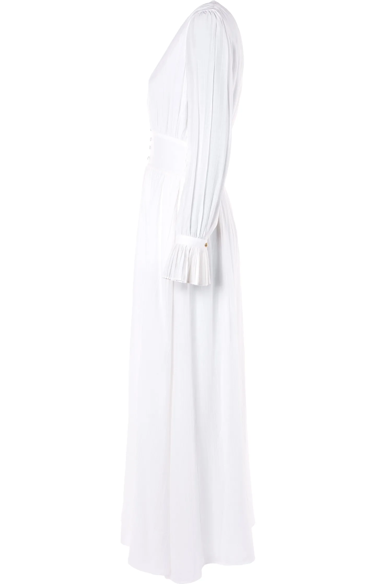 Phoebe V-Neck Maxi Dress (White)