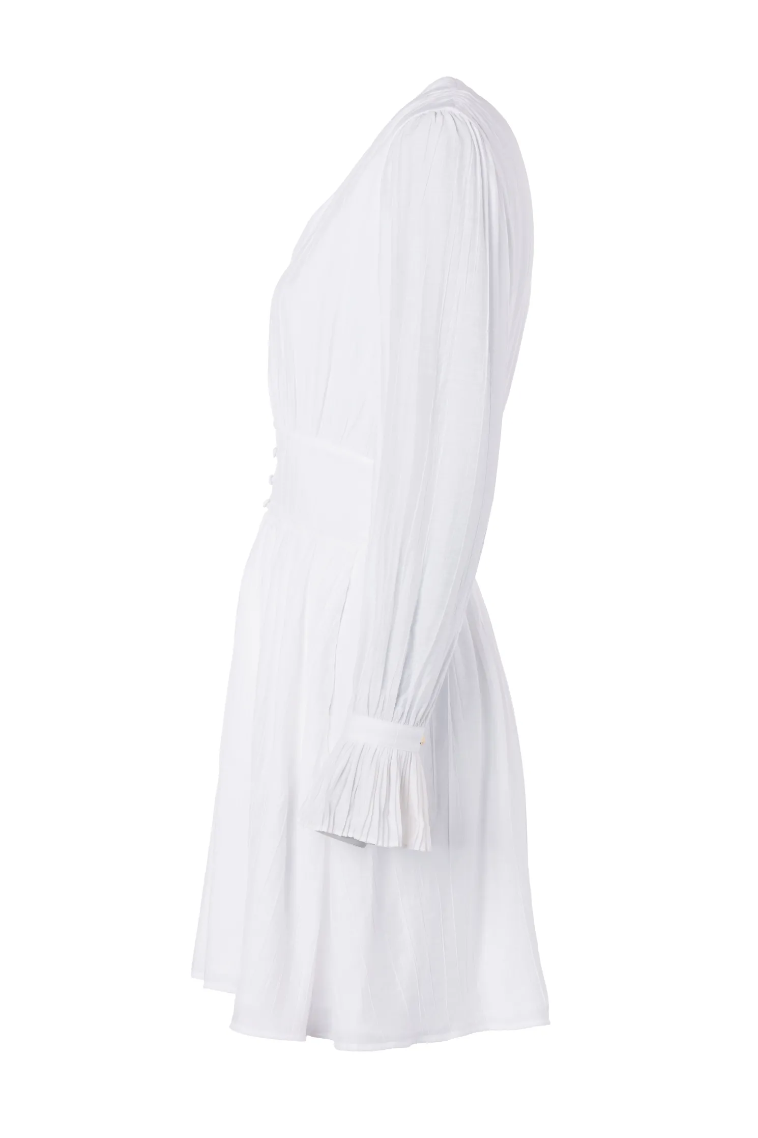 Phoebe V-Neck Mini Dress (White)