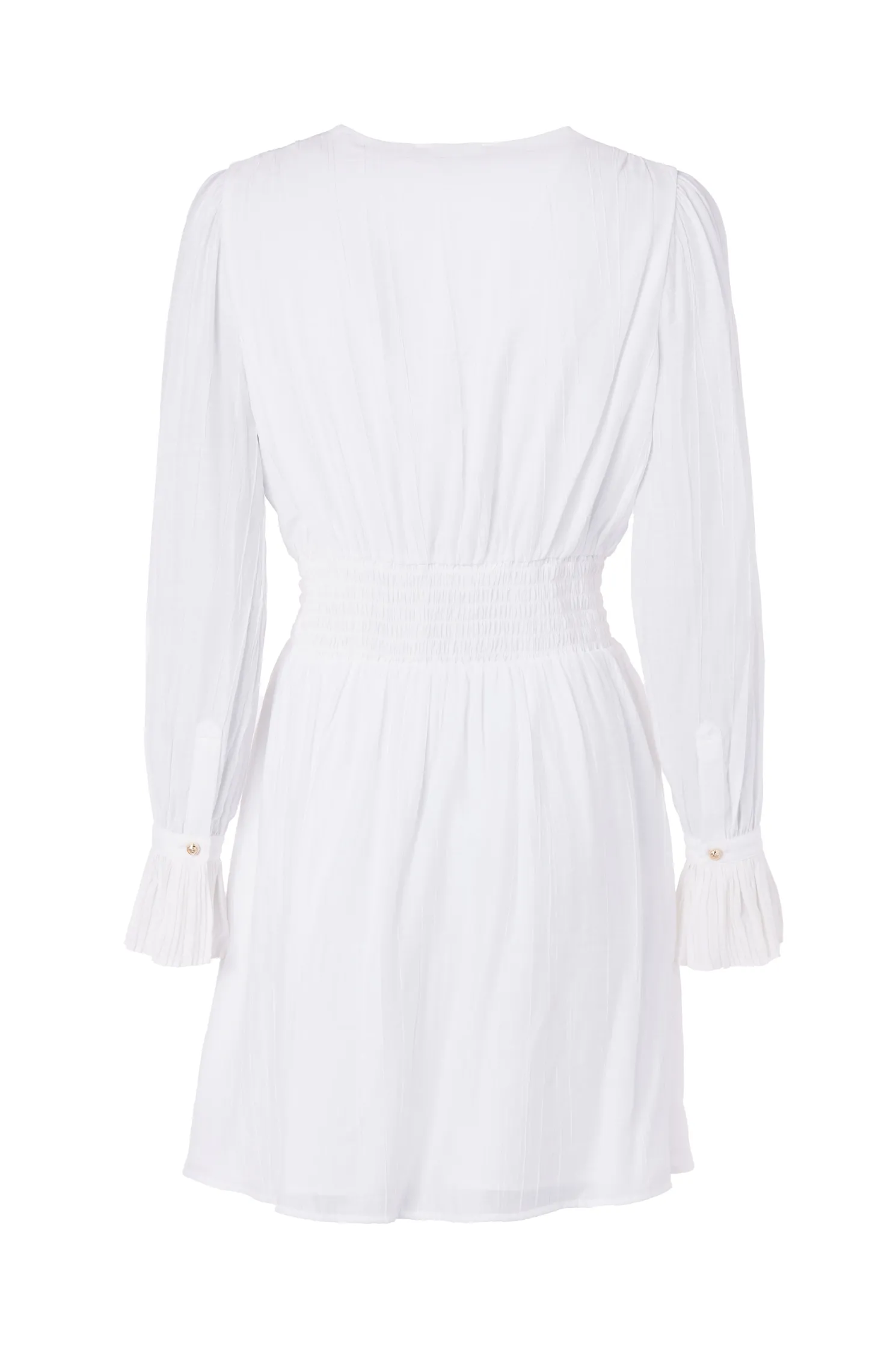 Phoebe V-Neck Mini Dress (White)