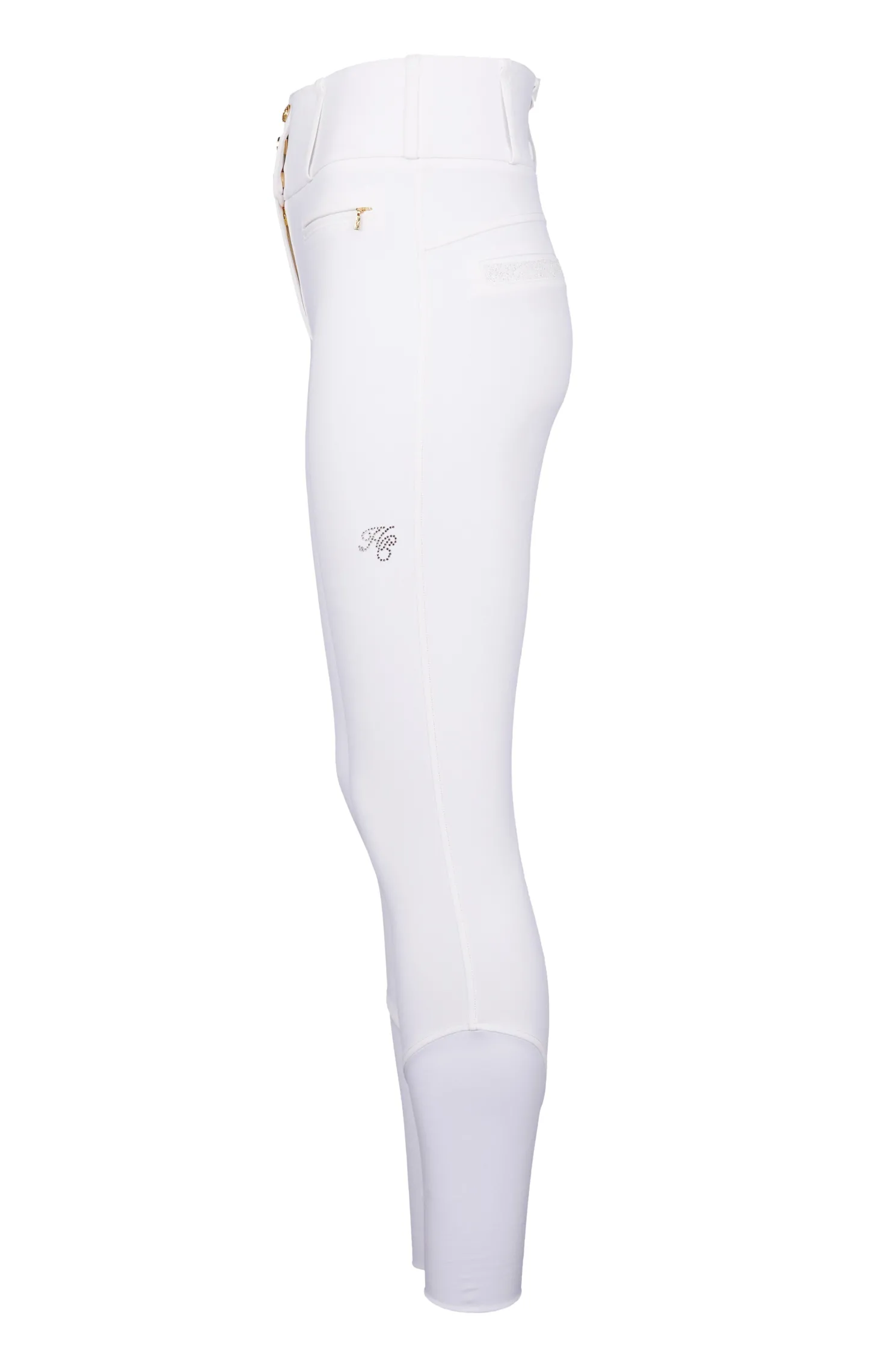 Premium Competition High Rise Breeches (White)