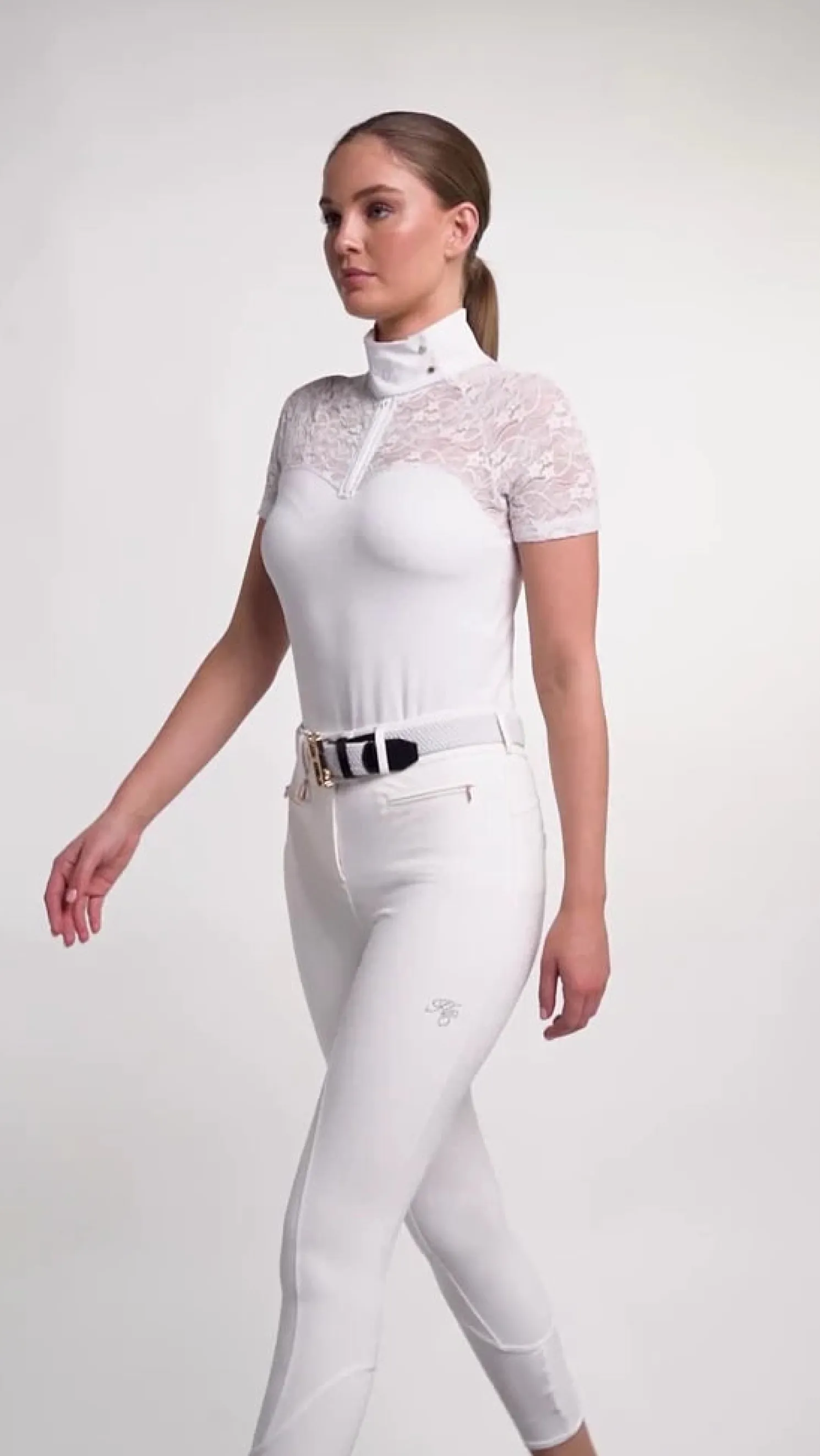 Premium Competition Mid Rise Breeches (White)