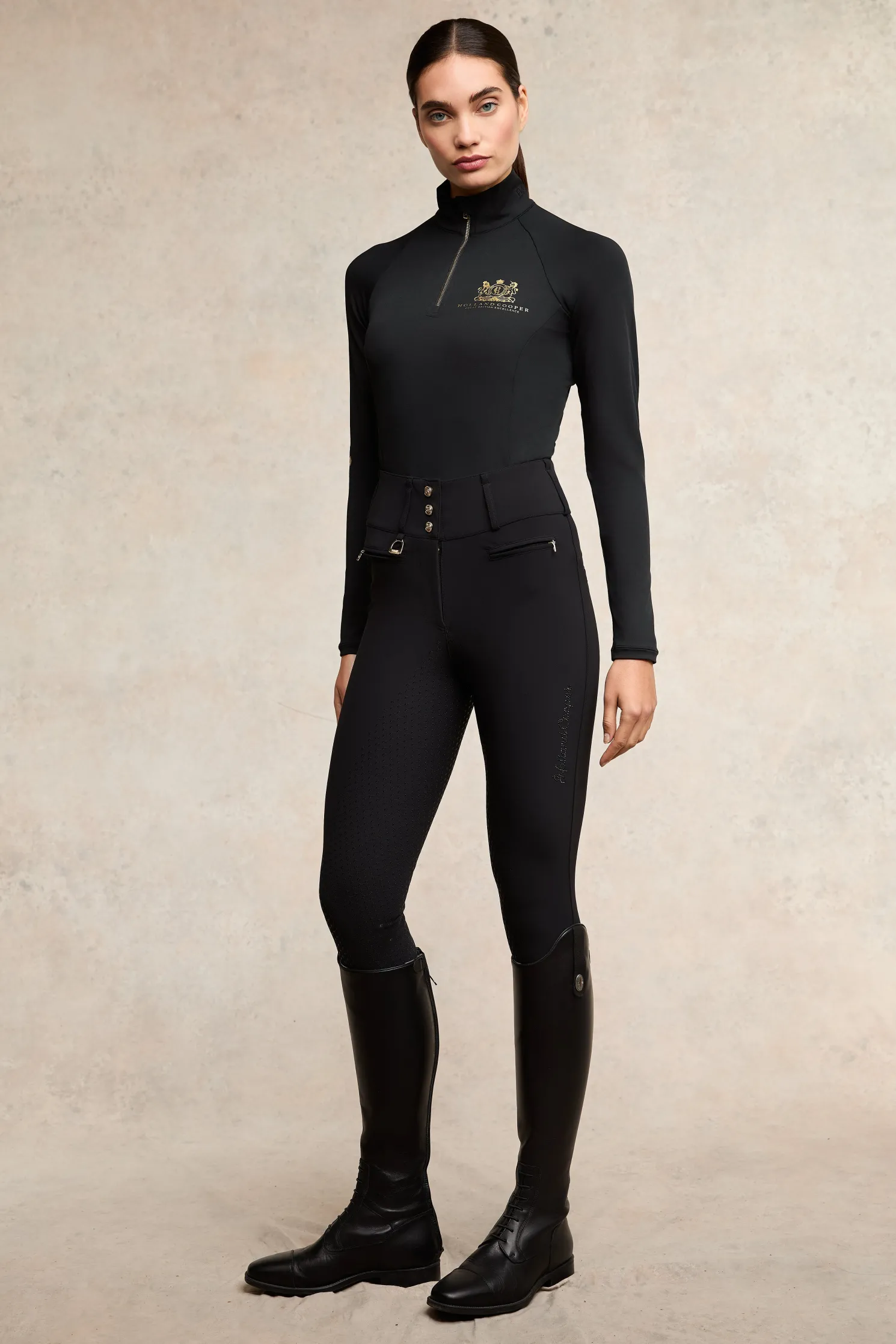 Premium High Rise Breeches (Black)