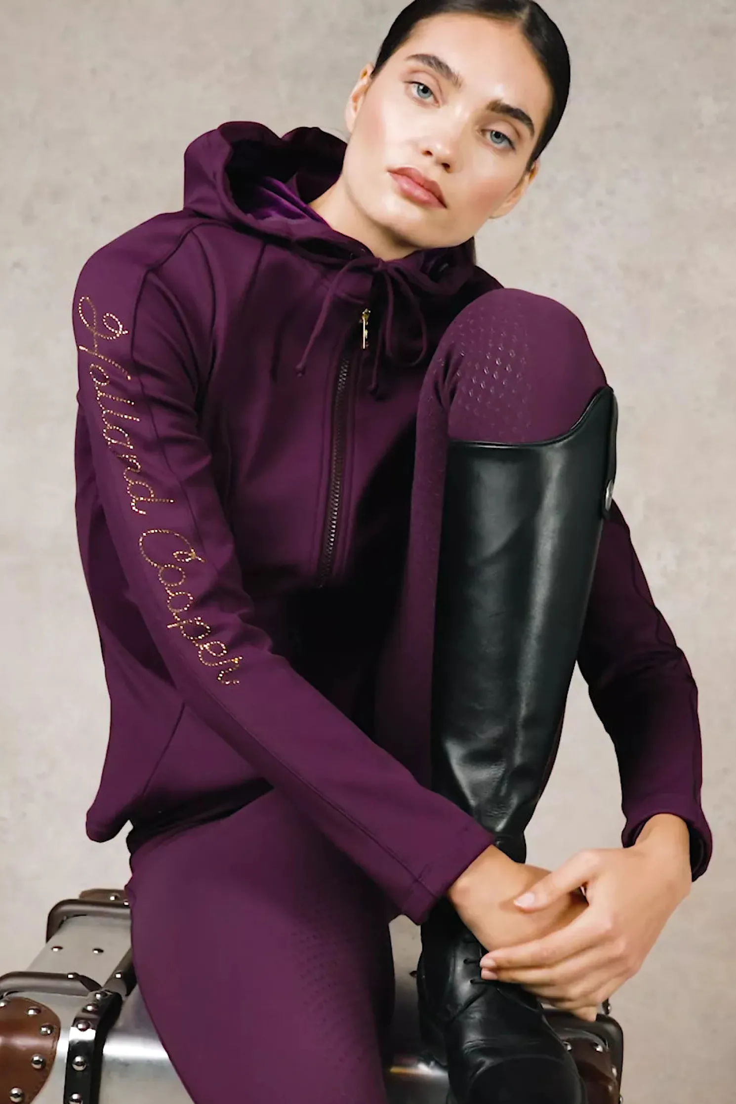 Premium High Rise Breeches (Aubergine)