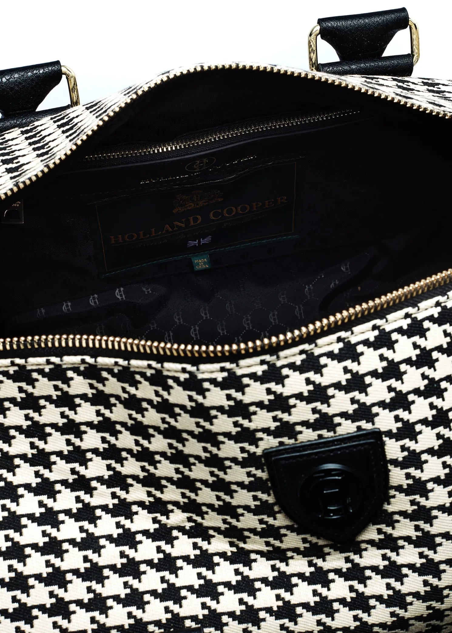 Regency Holdall (Ecru Houndstooth)