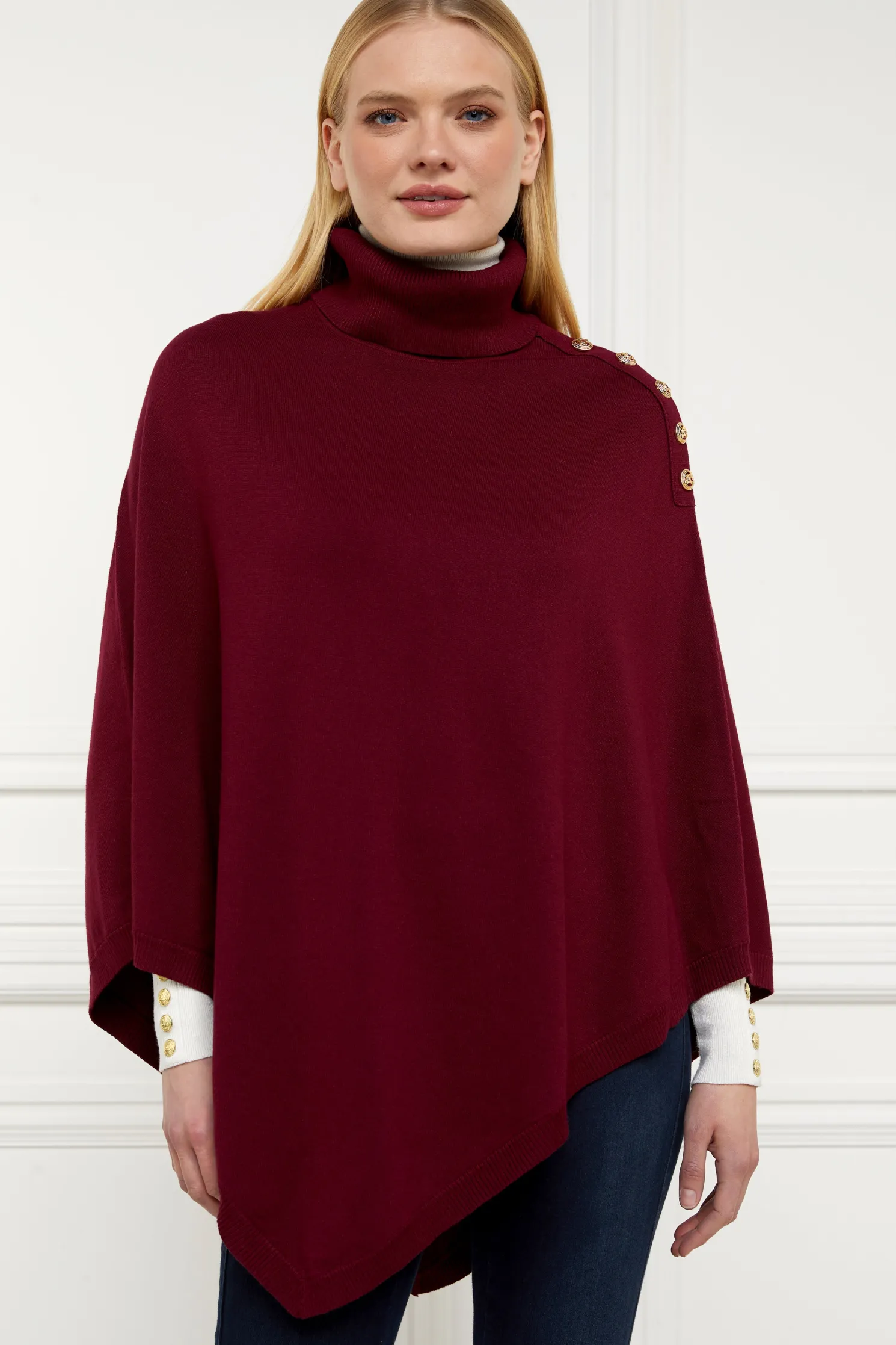 Roll Neck Cape (Wine)