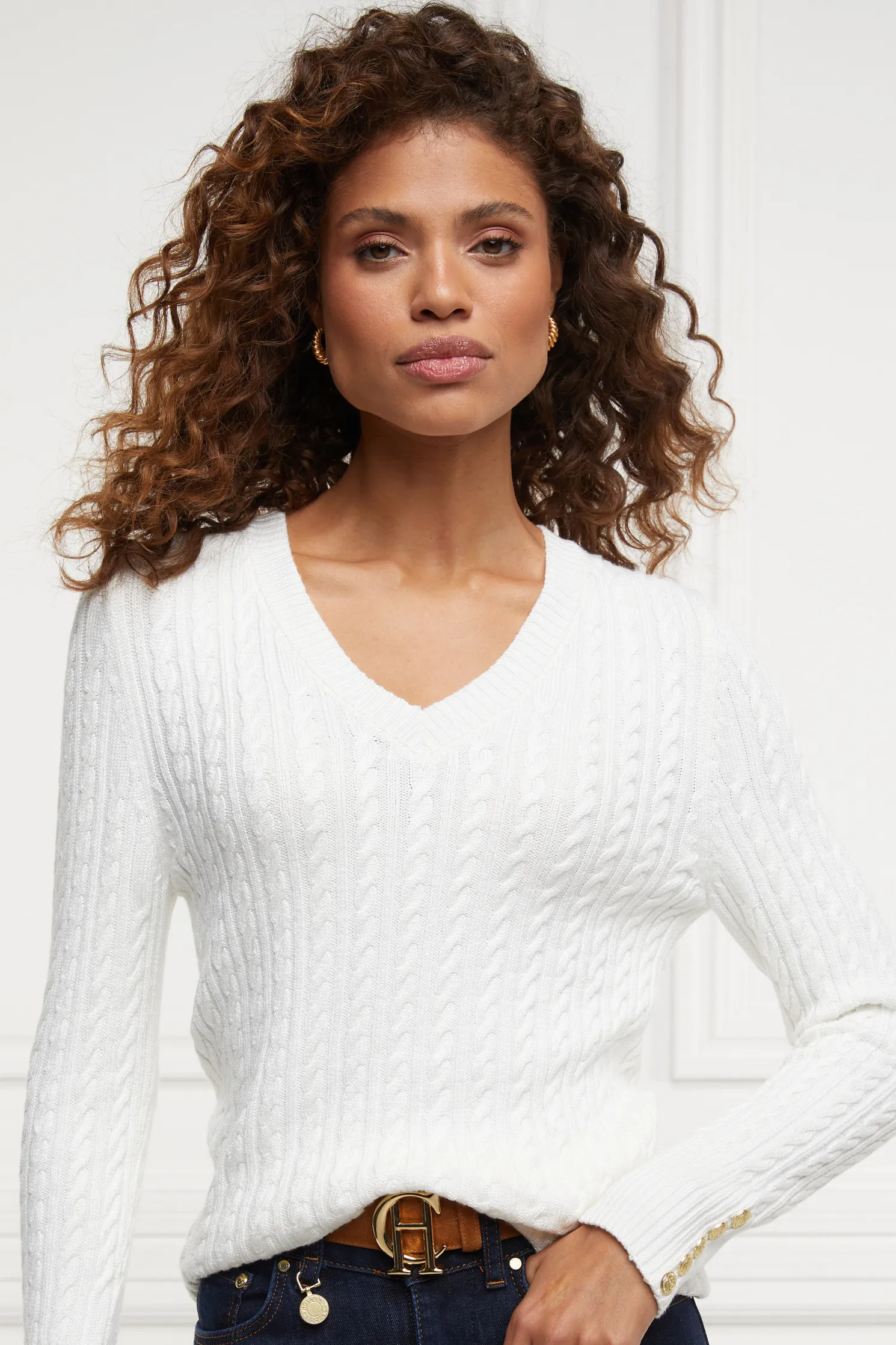 Seattle V-Neck Knit (Winter White)
